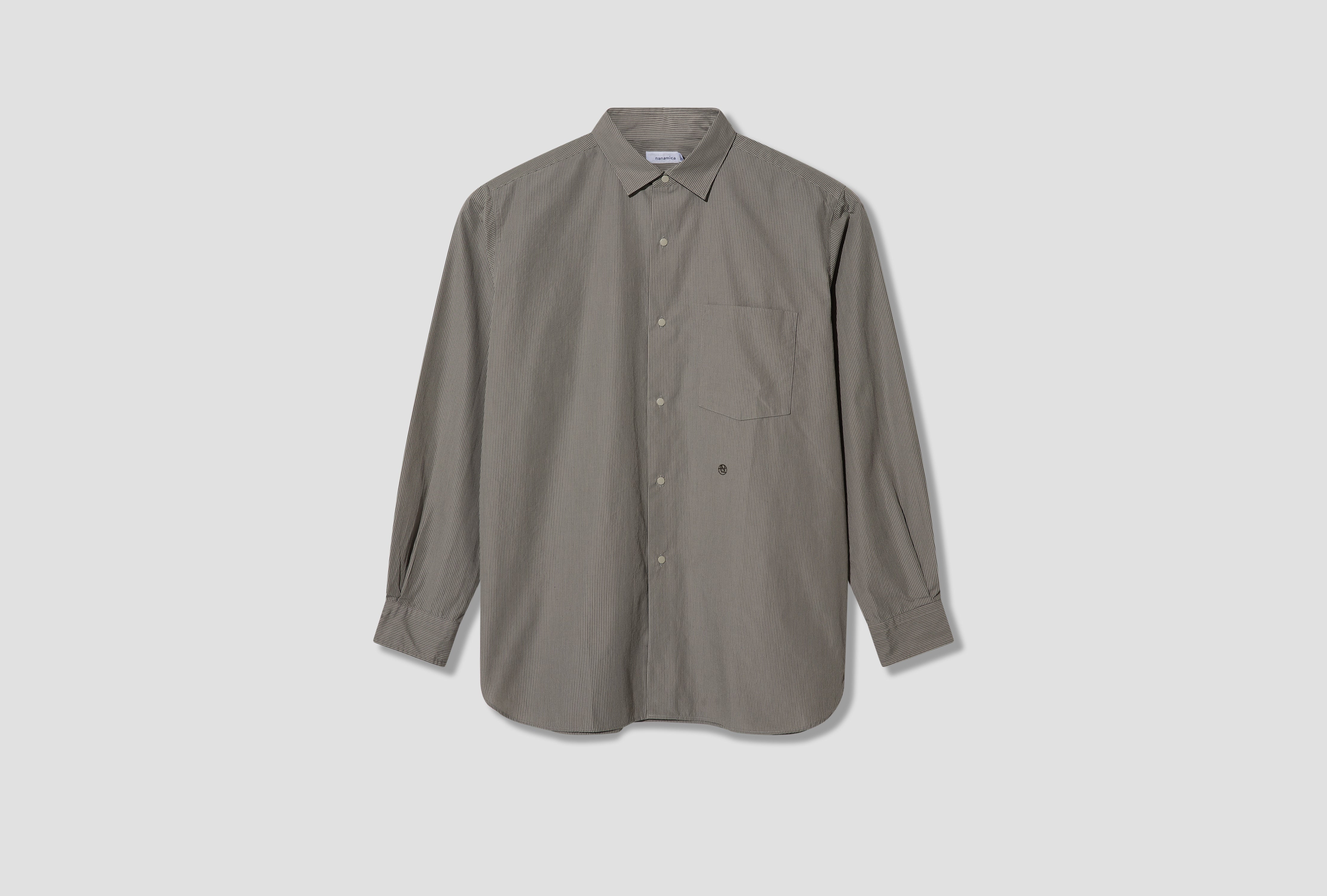 REGULAR COLLAR STRIPED WIND SHIRT S26FG062E Grey