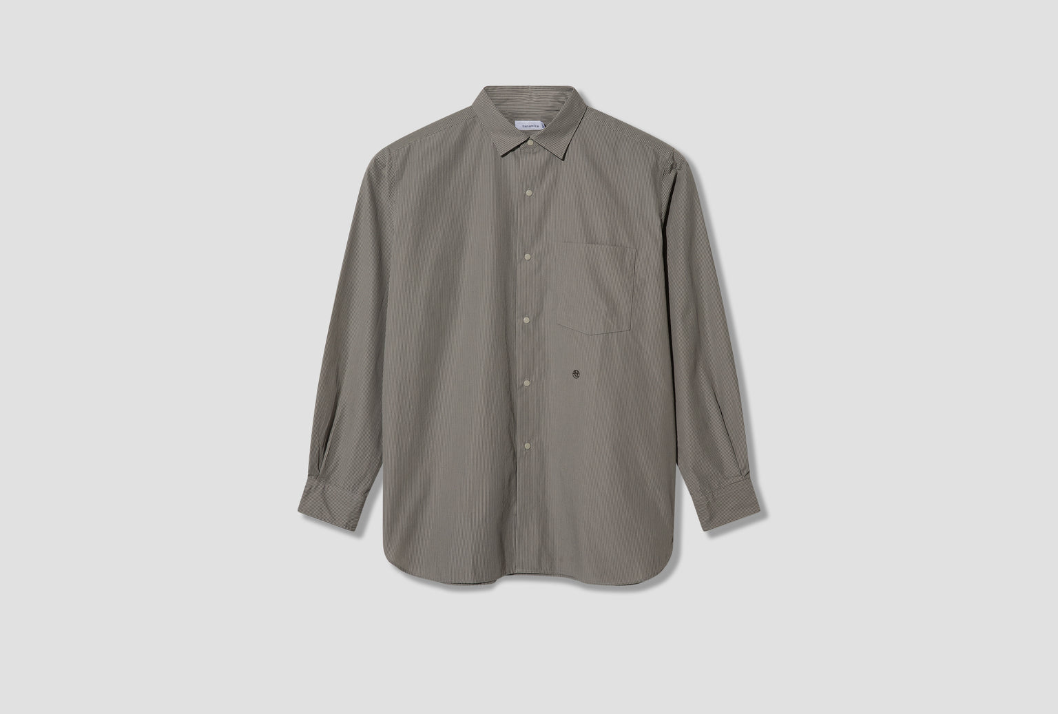 REGULAR COLLAR STRIPED WIND SHIRT S26FG062E Grey
