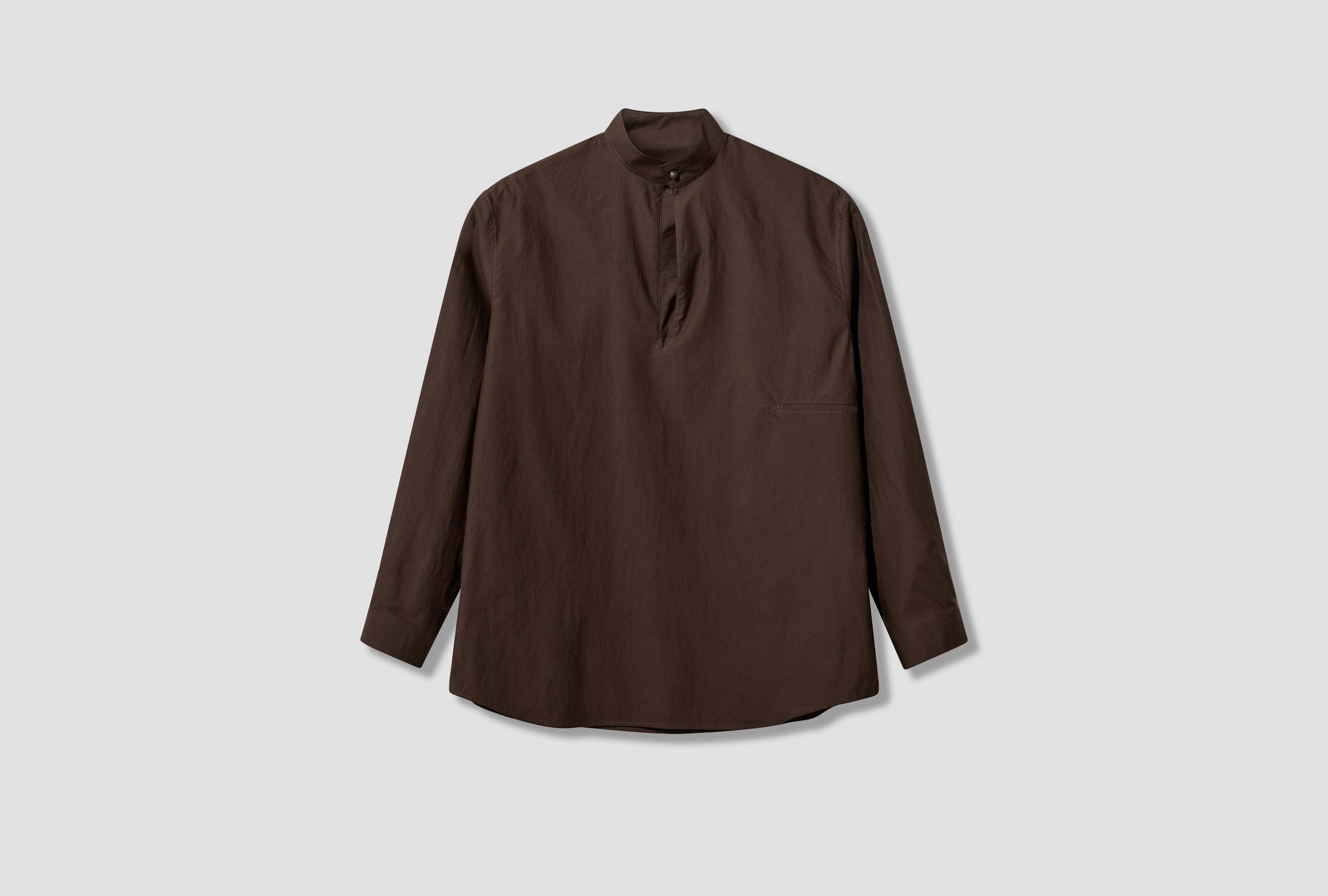 VAREUSE TOP - WASHED COTTON AND SILK BLEND Brown