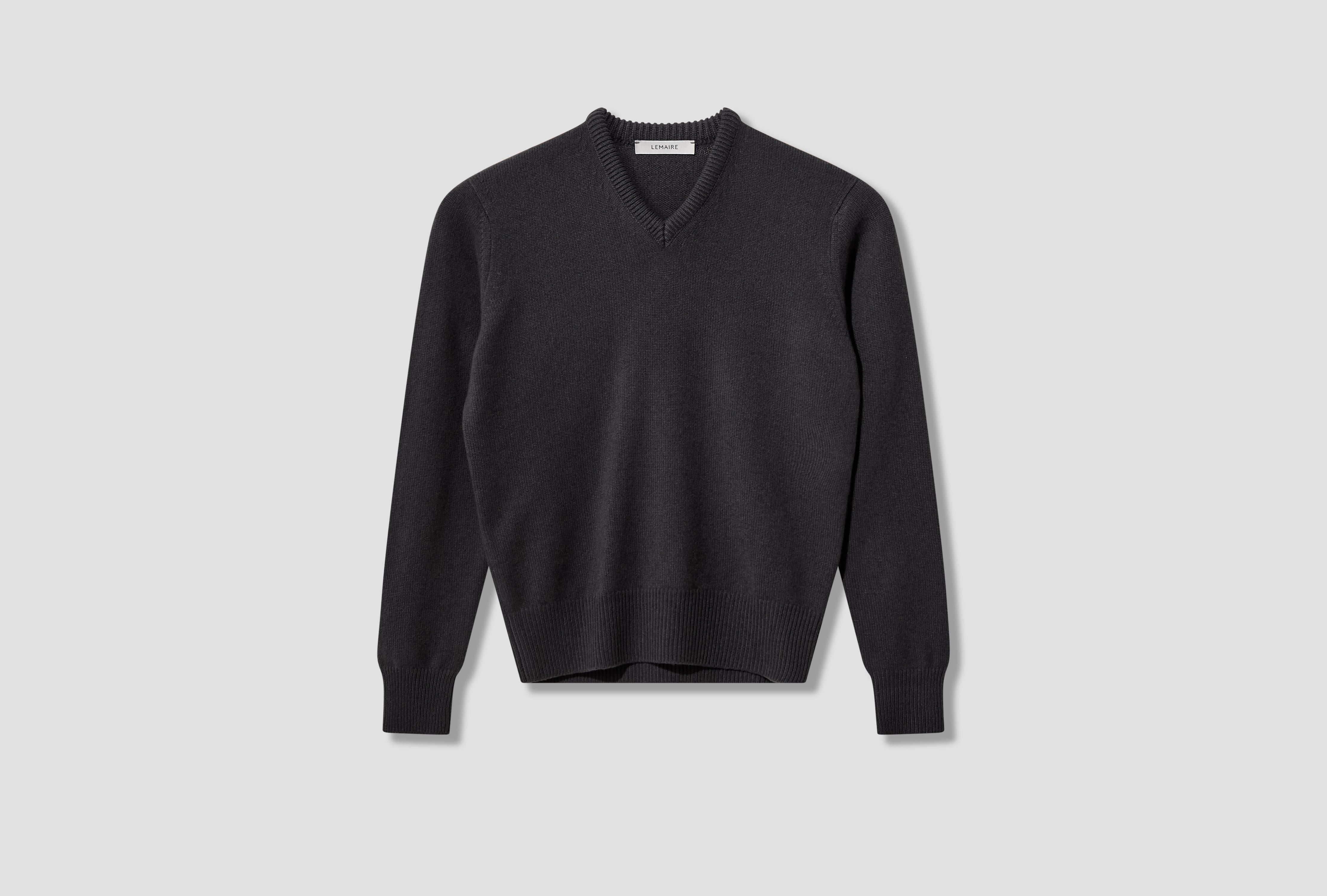 V-NECK SWEATER - CASHMERE PO0044 LK1062 Grey