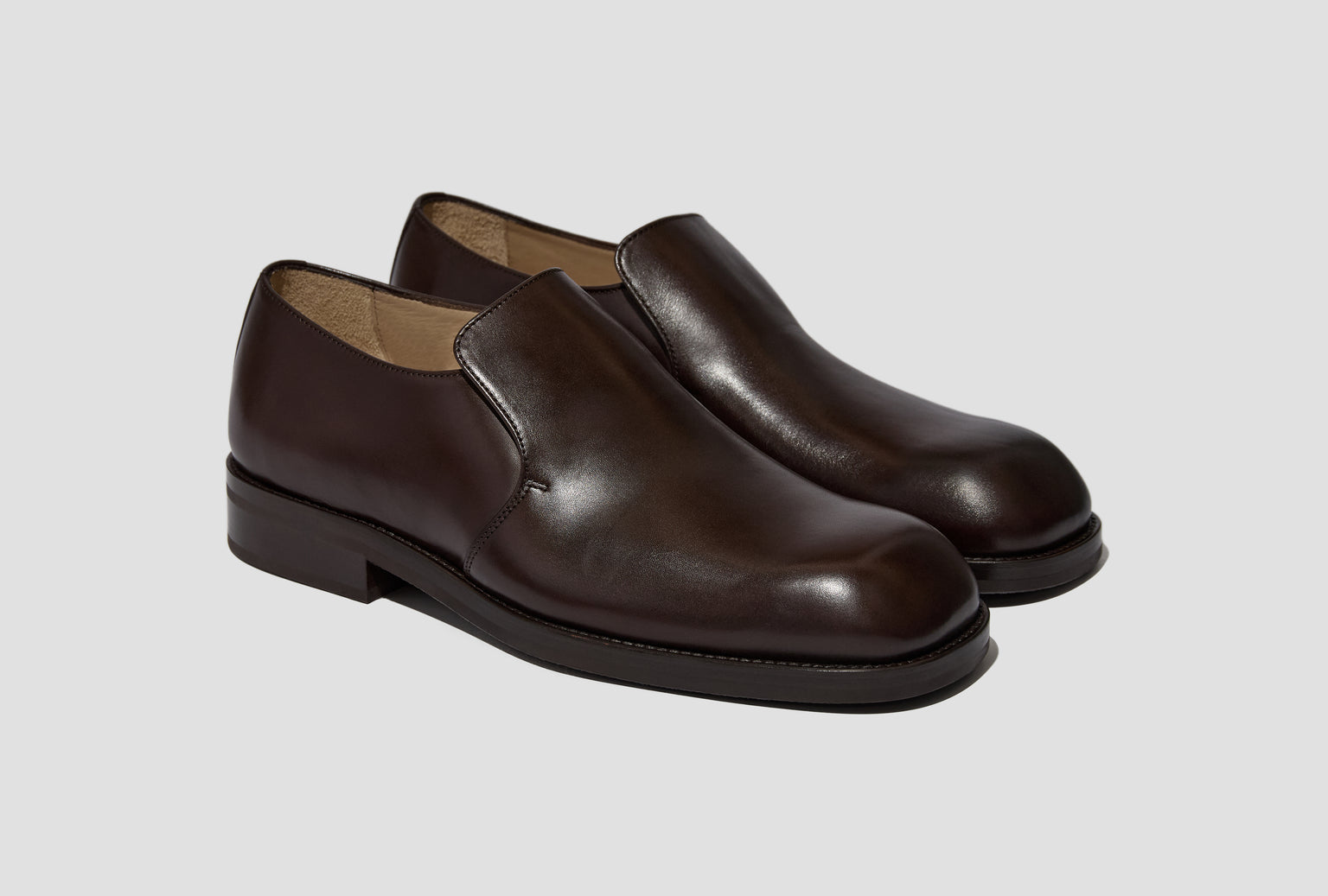 FORMAL LOAFERS - SHINY VEGETABLE-TANNED LEATHER FO0296 LL0106 Dark brown