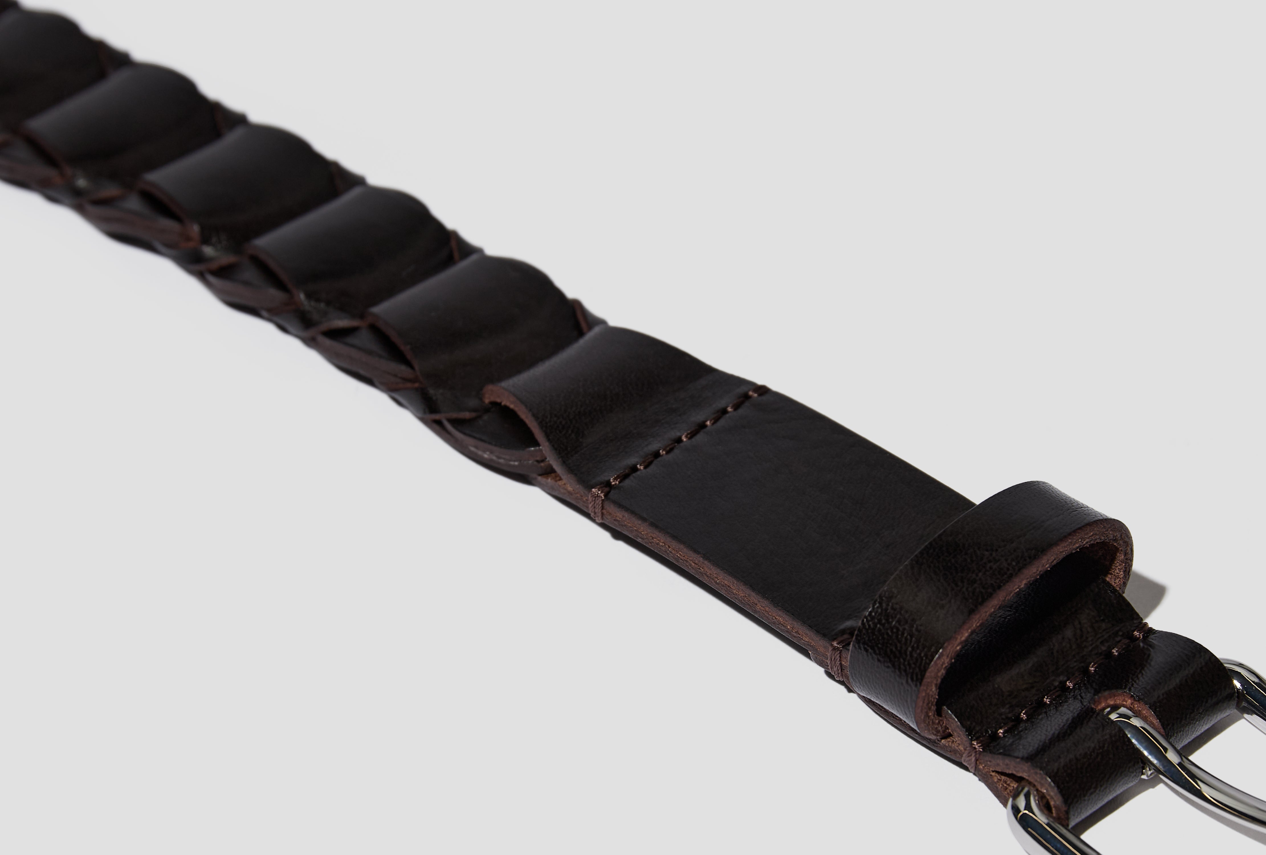 LEATHER LINK BELT 30 - VEGETABLE-TANNED LEATHER BE0007 LL0055 Dark brown