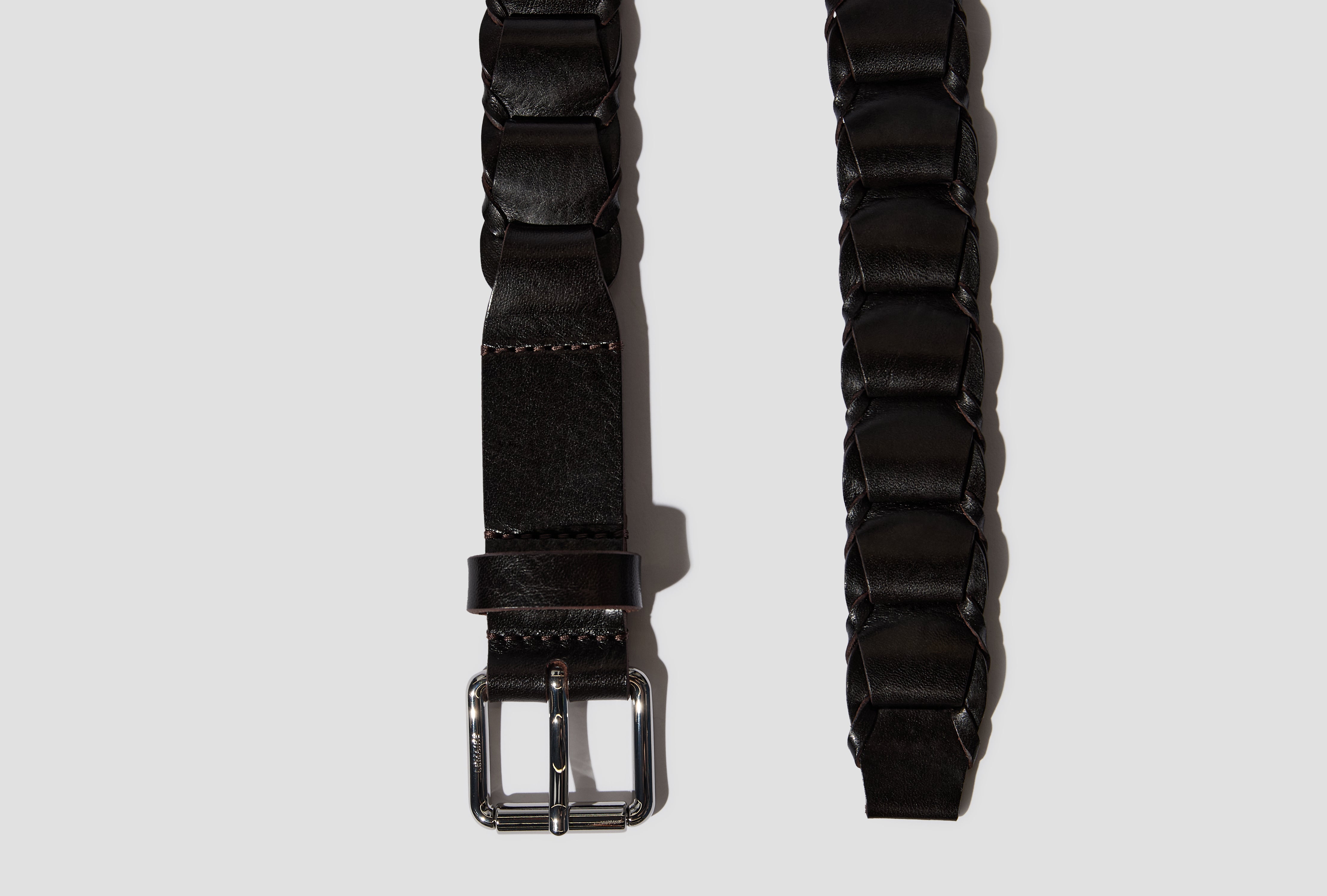 LEATHER LINK BELT 30 - VEGETABLE-TANNED LEATHER BE0007 LL0055 Dark brown