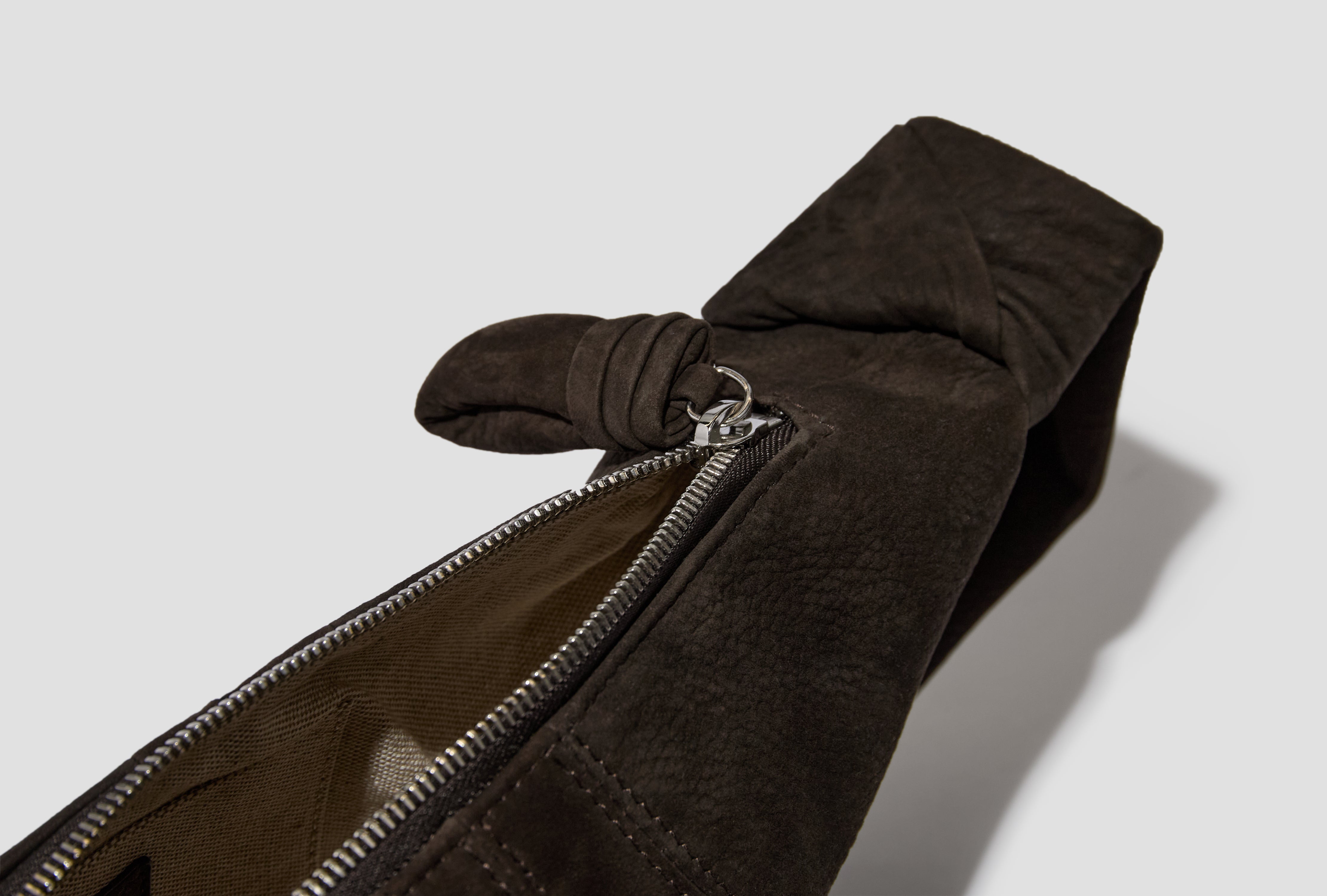 SMALL CROISSANT BAG - ALPACA NUBUCK BG0234 LL0189 Dark brown