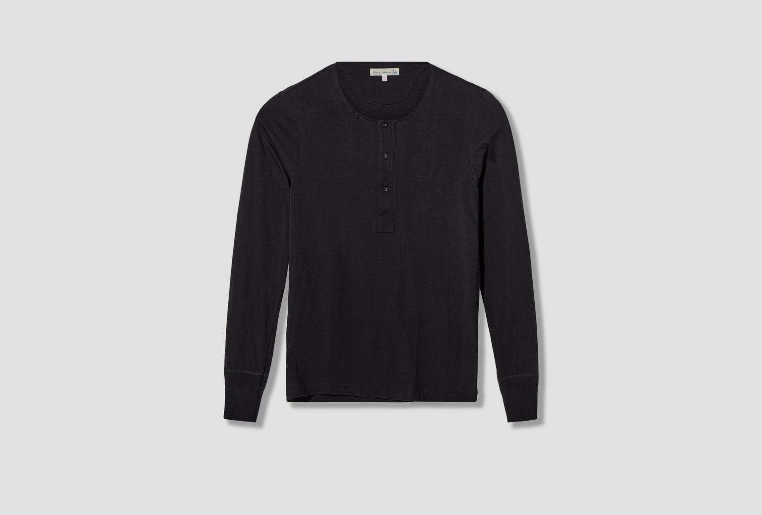 102 LOOPWHEELED MACO-IMIT LONG SLEEVE HENLEY - 4,6OZ/SQ.YD / CLASSIC FIT Charcoal