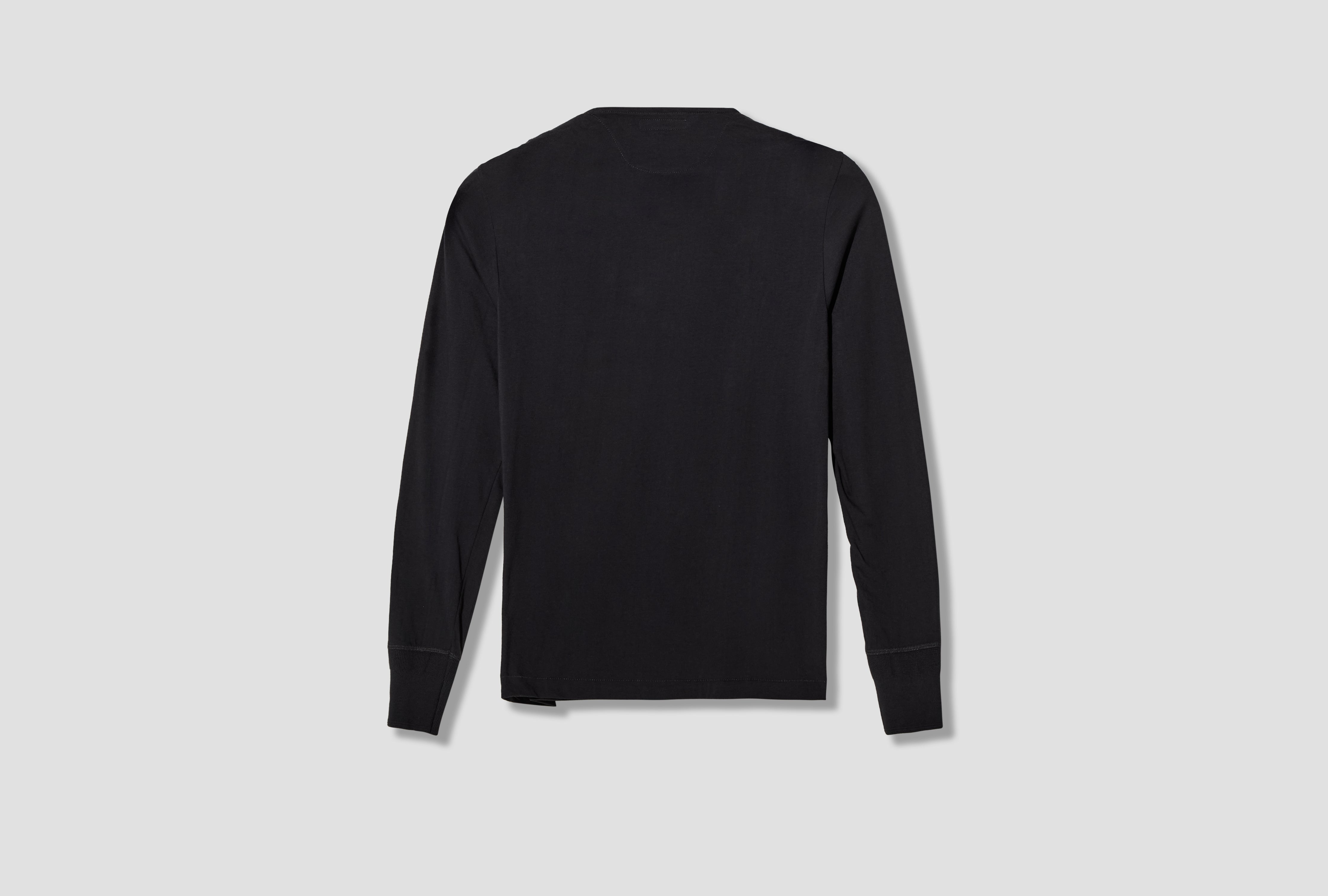 102 LOOPWHEELED MACO-IMIT LONG SLEEVE HENLEY - 4,6OZ/SQ.YD / CLASSIC FIT Charcoal