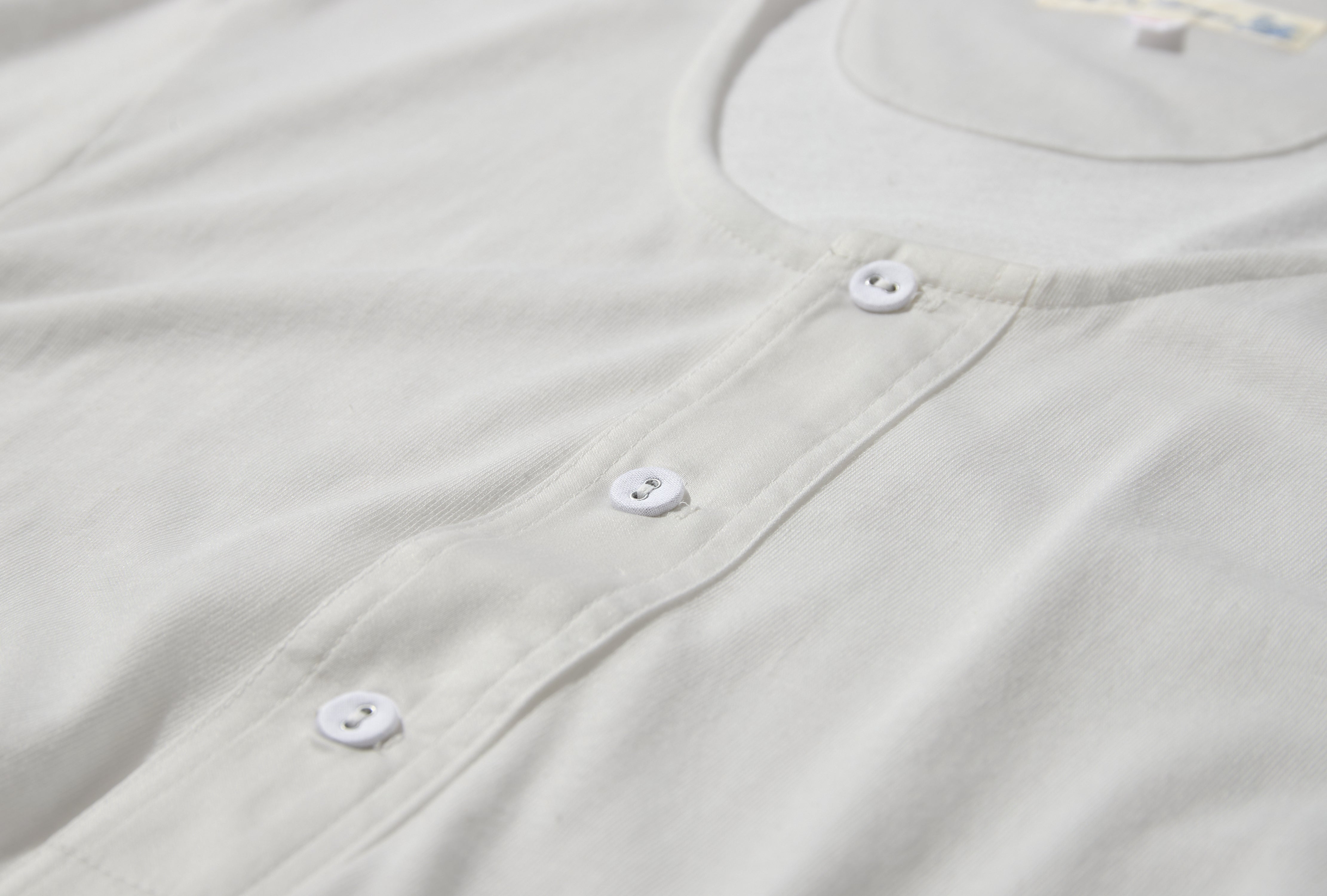 102 LOOPWHEELED MACO-IMIT LONG SLEEVE HENLEY - 4,6OZ/SQ.YD / CLASSIC FIT White