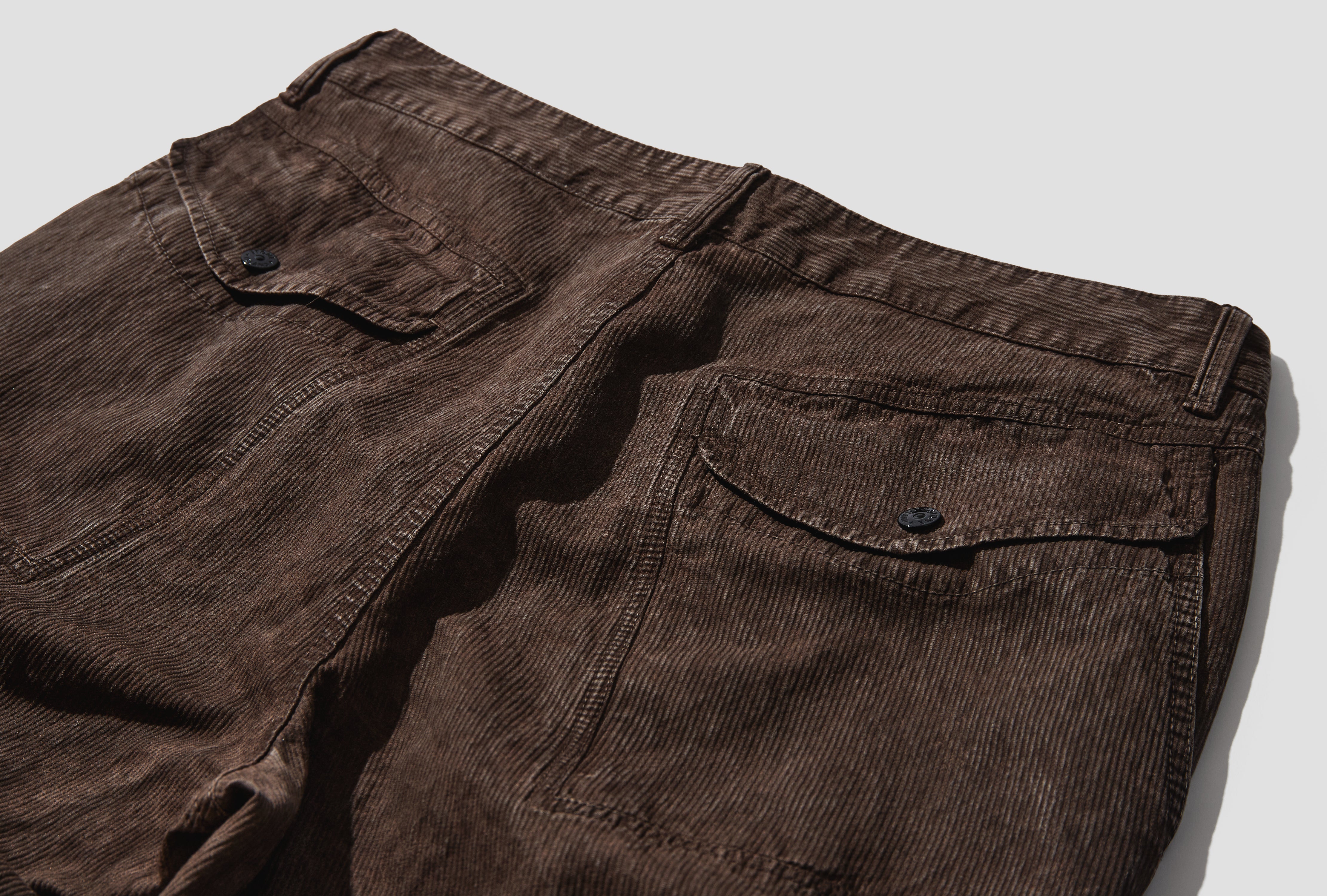 CORDUROY 88% ORGANIC COTTON GARMENT DYED 'TERRA' EFFECT L2 S15 31000 39 S0446 Dark grey