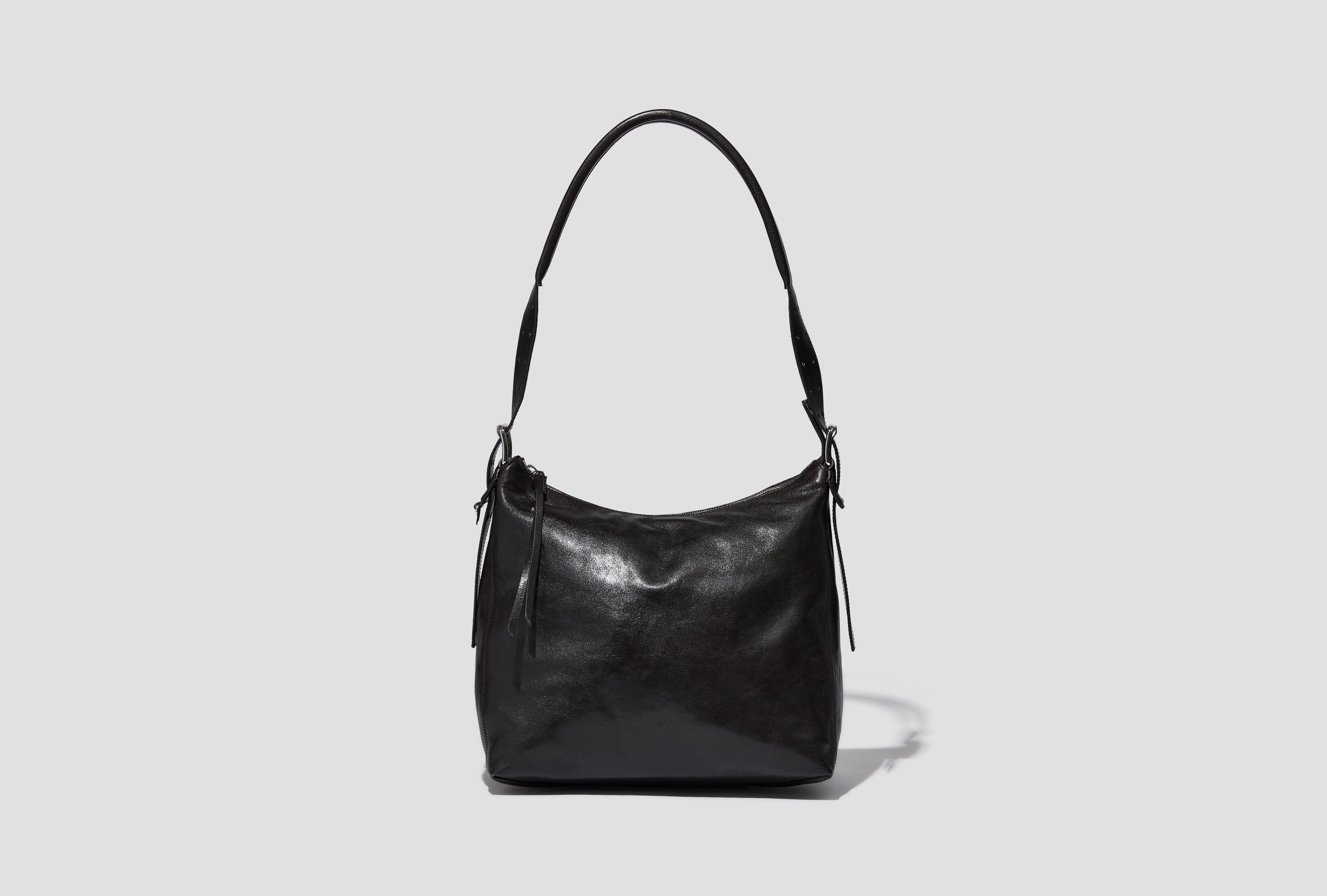 SMALL BELTED HOBO BAG - PAPER LUX LEATHER BG0223 LL0108 Dark brown