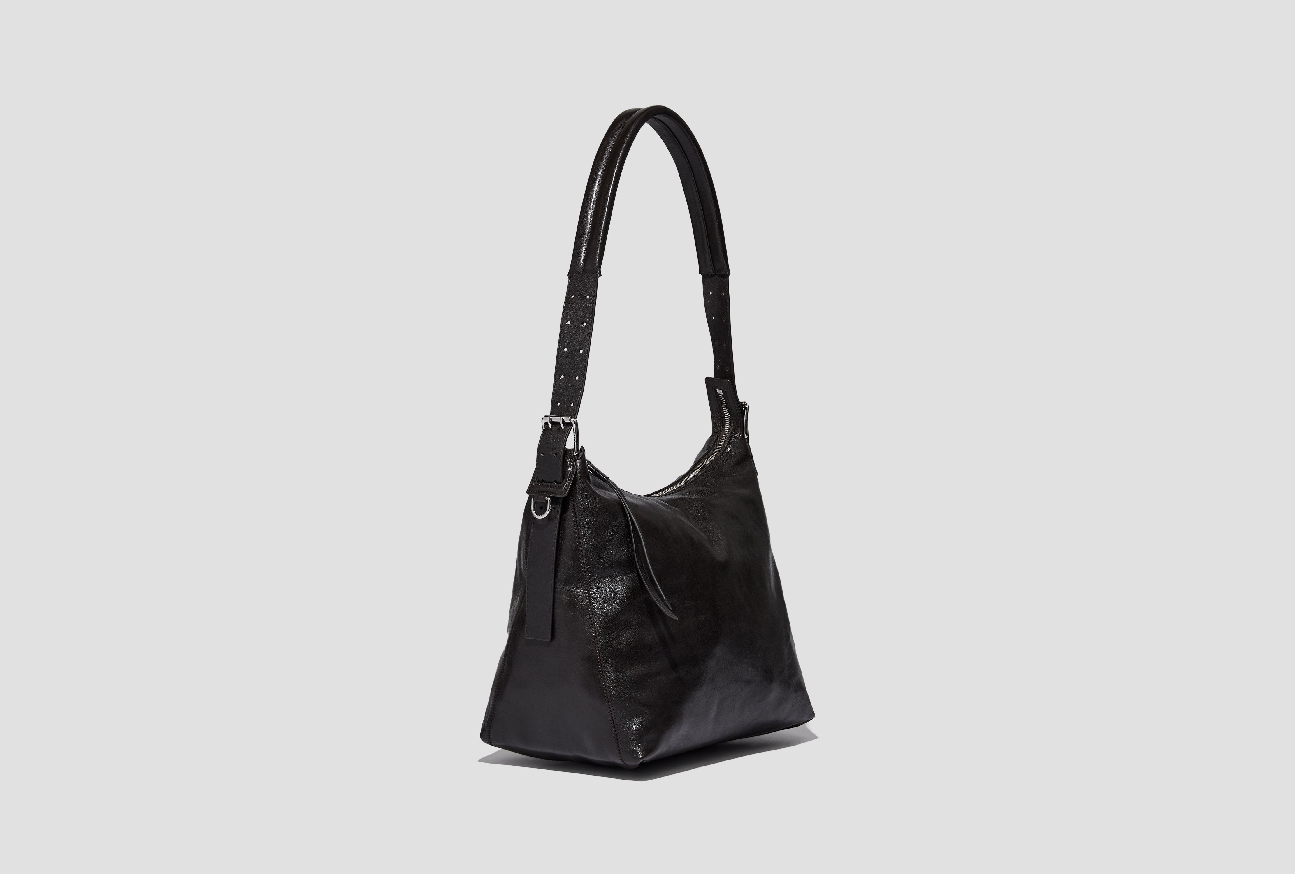 SMALL BELTED HOBO BAG - PAPER LUX LEATHER BG0223 LL0108 Dark brown