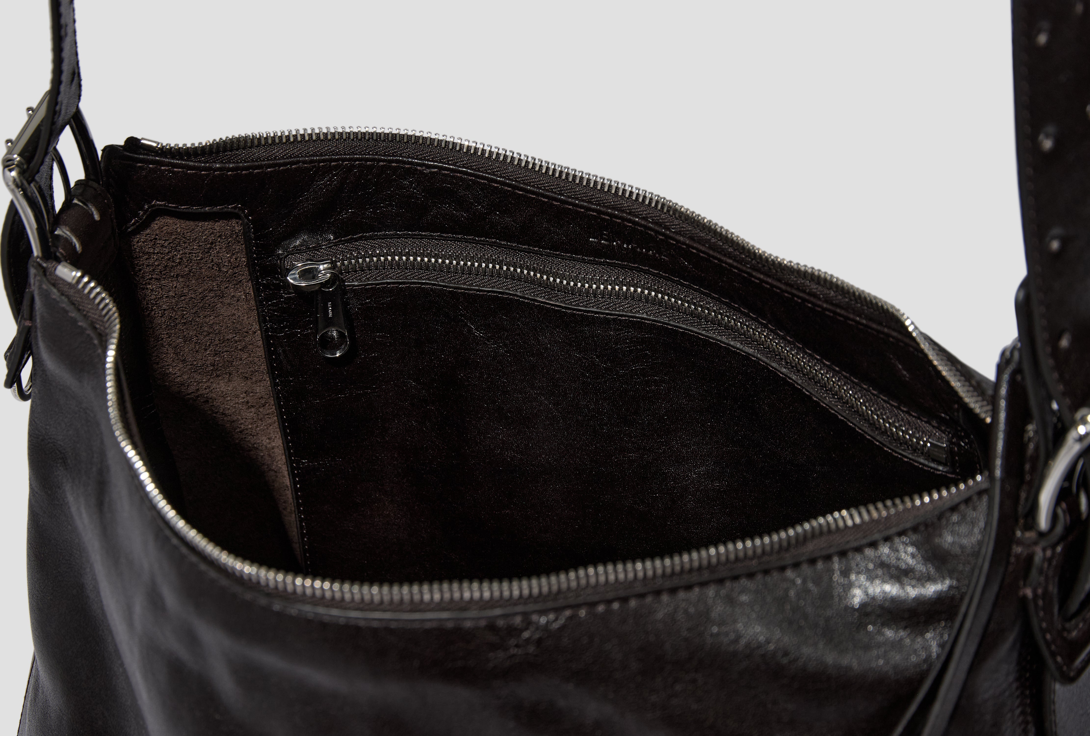 SMALL BELTED HOBO BAG - PAPER LUX LEATHER BG0223 LL0108 Dark brown