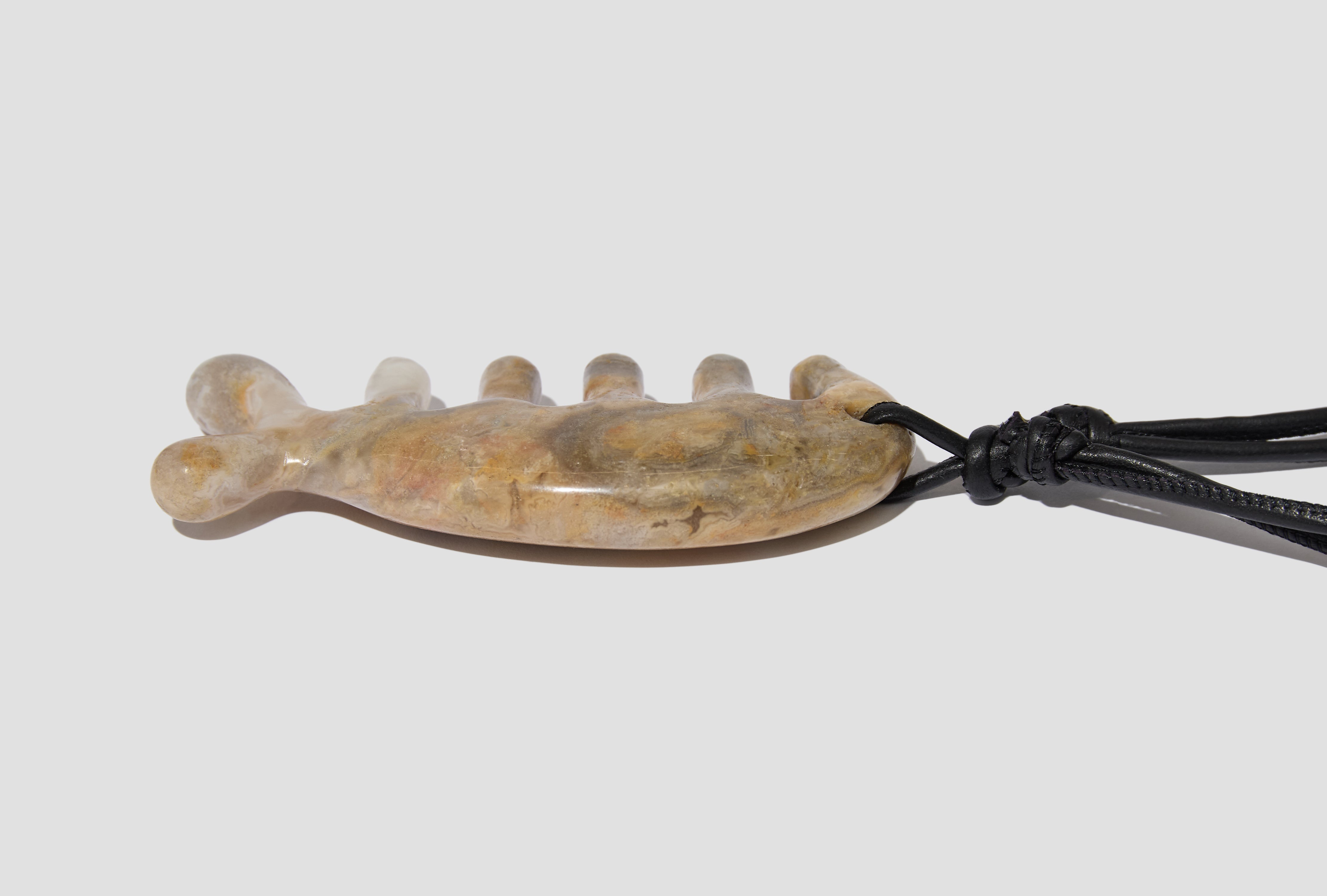 BELUGA GUA SHA NECKLACE - YELLOW JASPER DI0007 LO0169 Yellow