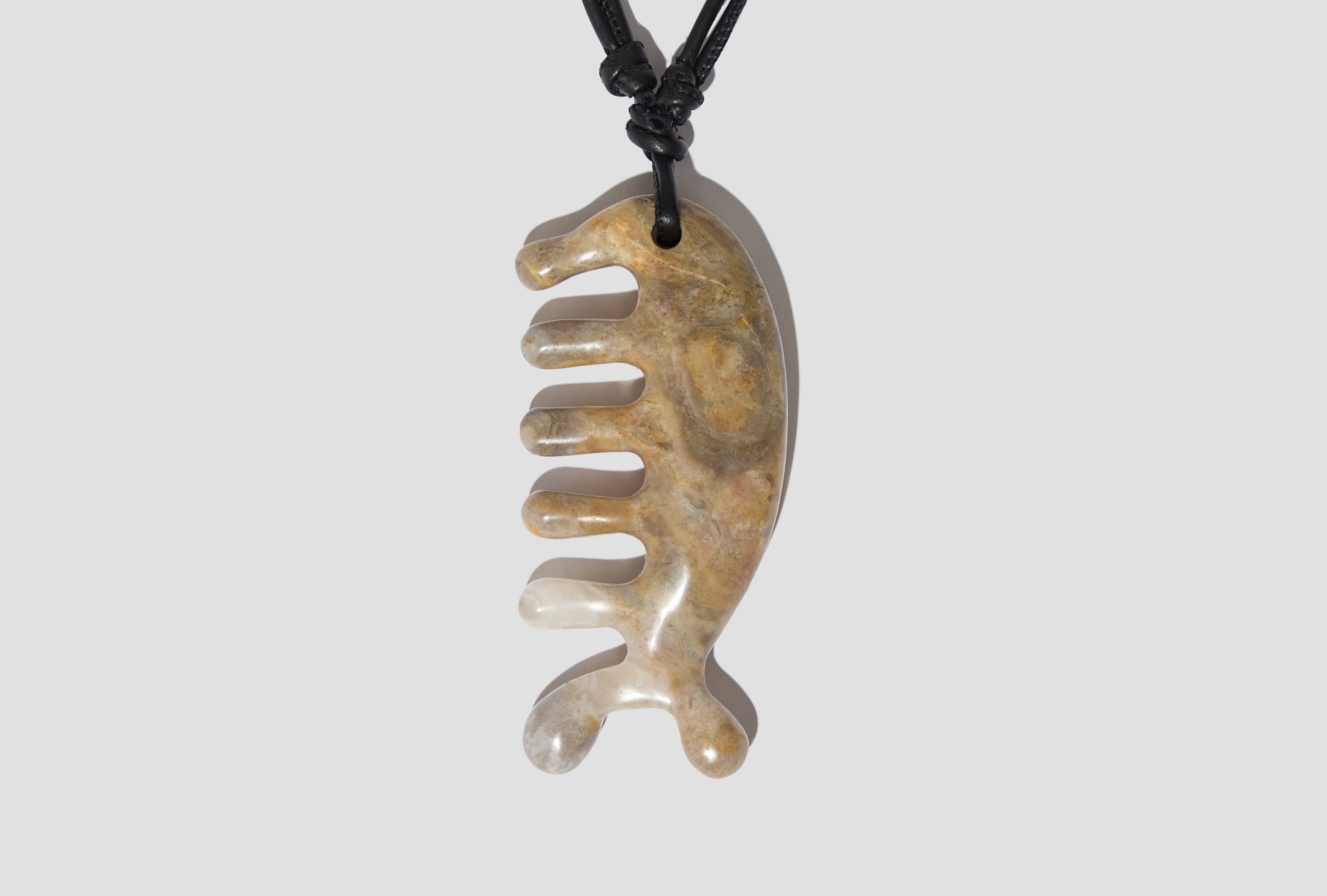 BELUGA GUA SHA NECKLACE - YELLOW JASPER DI0007 LO0169 Yellow