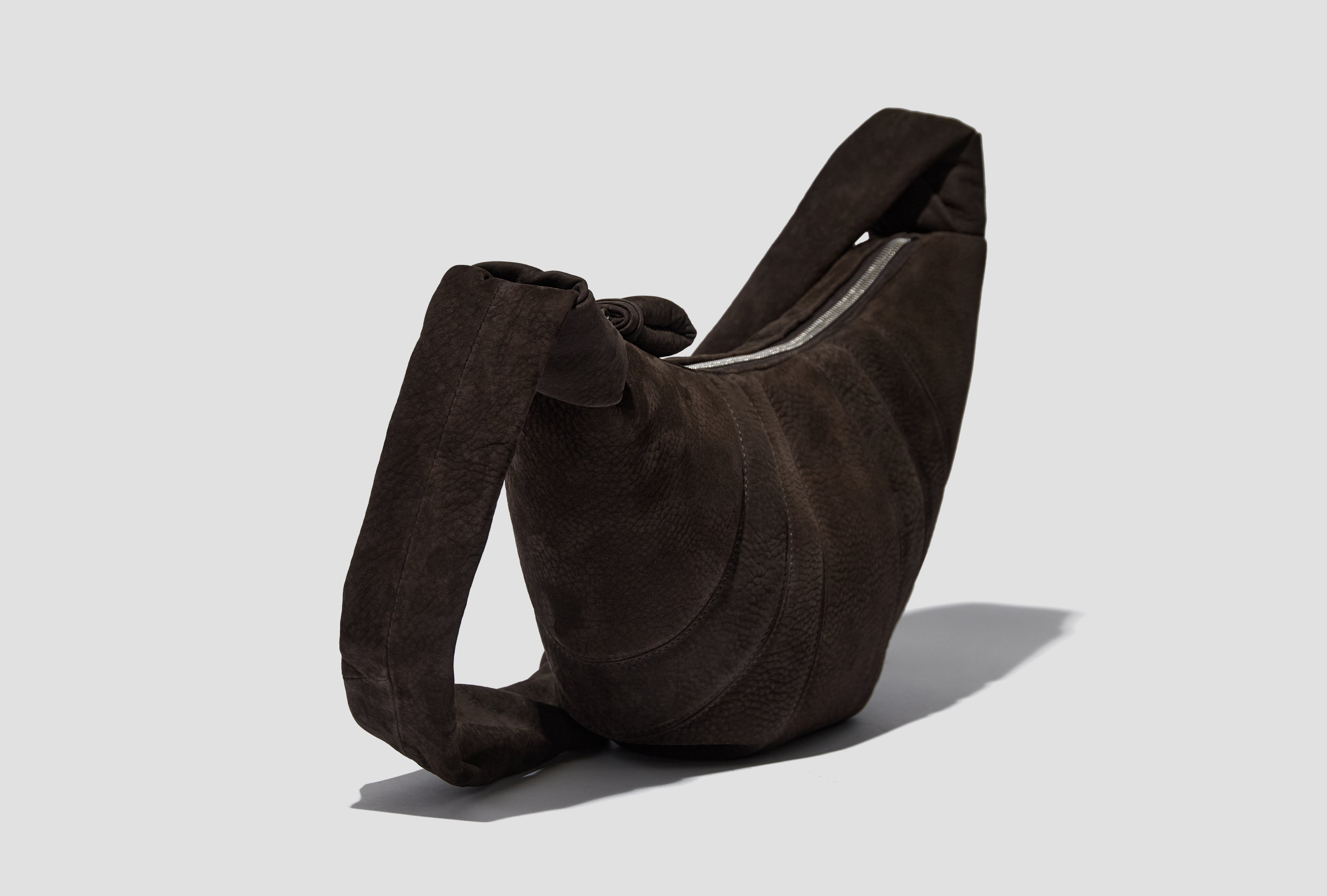MEDIUM CROISSANT BAG - ALPACA NUBUCK BG0235 LL0189 Dark brown