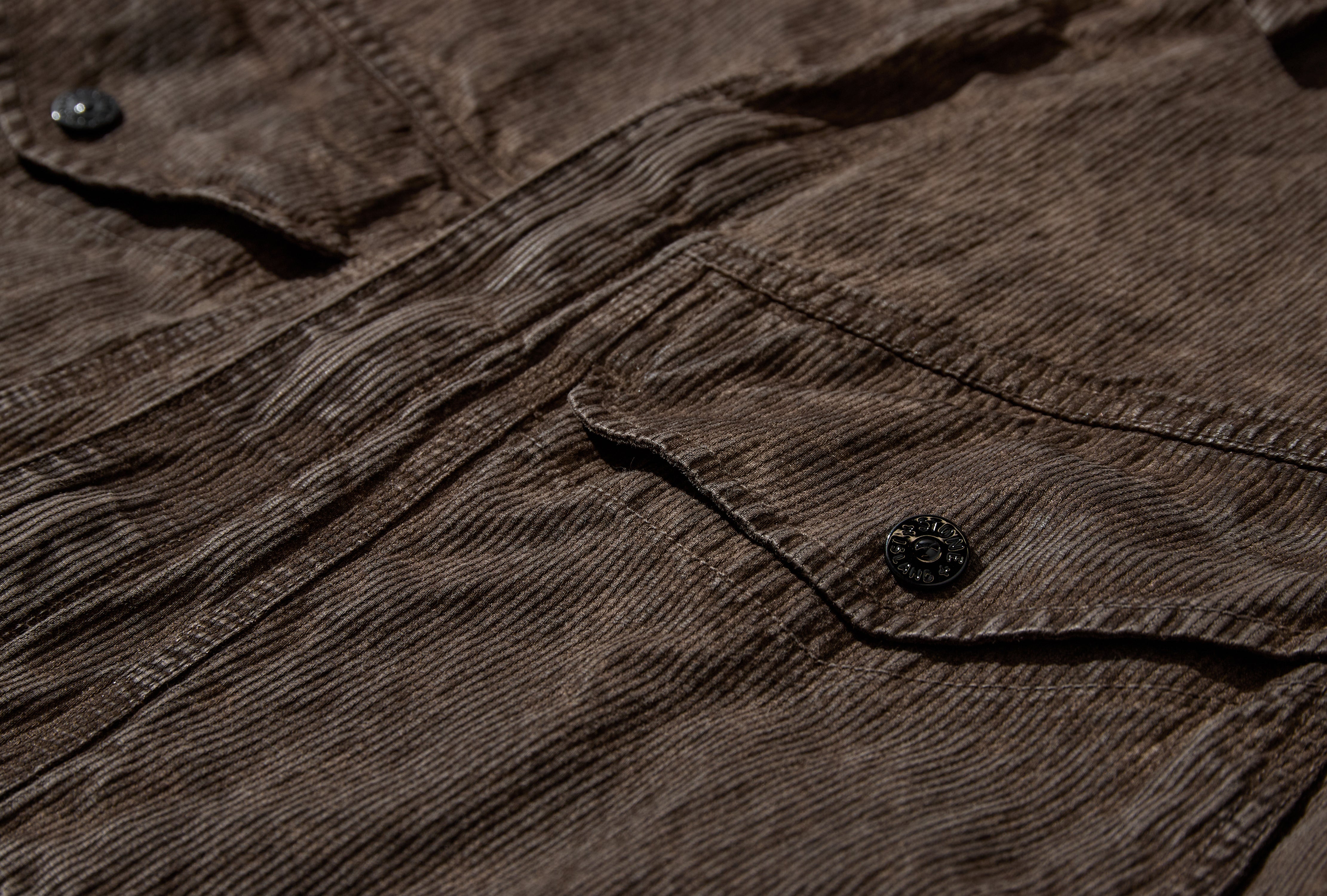 CORDUROY 88% ORGANIC COTTON GARMENT DYED 'TERRA' EFFECT  L2 S15 12000 29 S0446 Dark grey