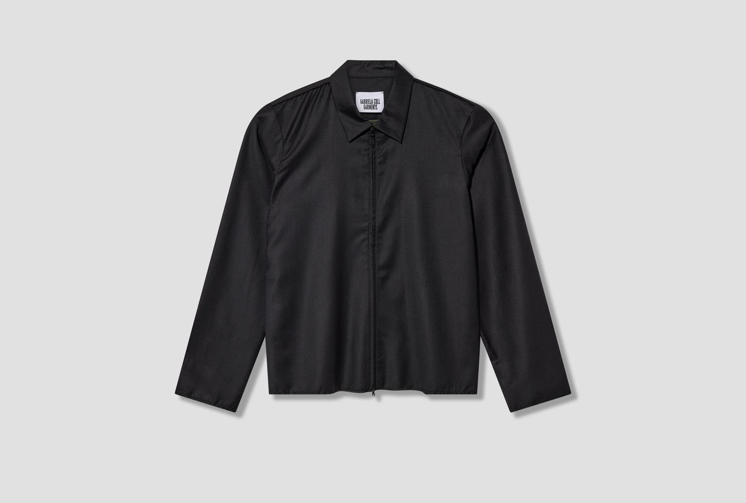 NO.273 FINE WOOL ZIPPER SHIRT S14-273 Black