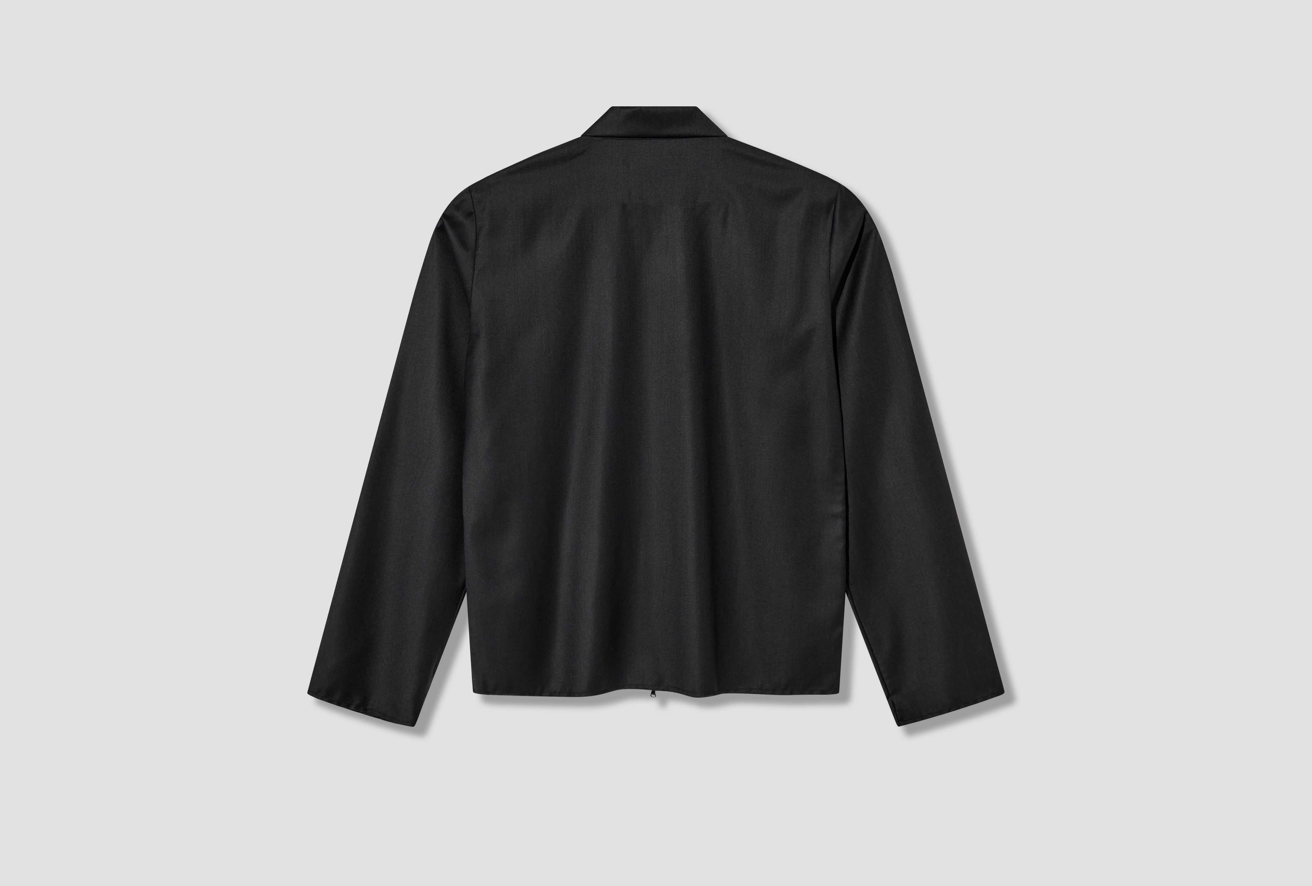 NO.273 FINE WOOL ZIPPER SHIRT S14-273 Black