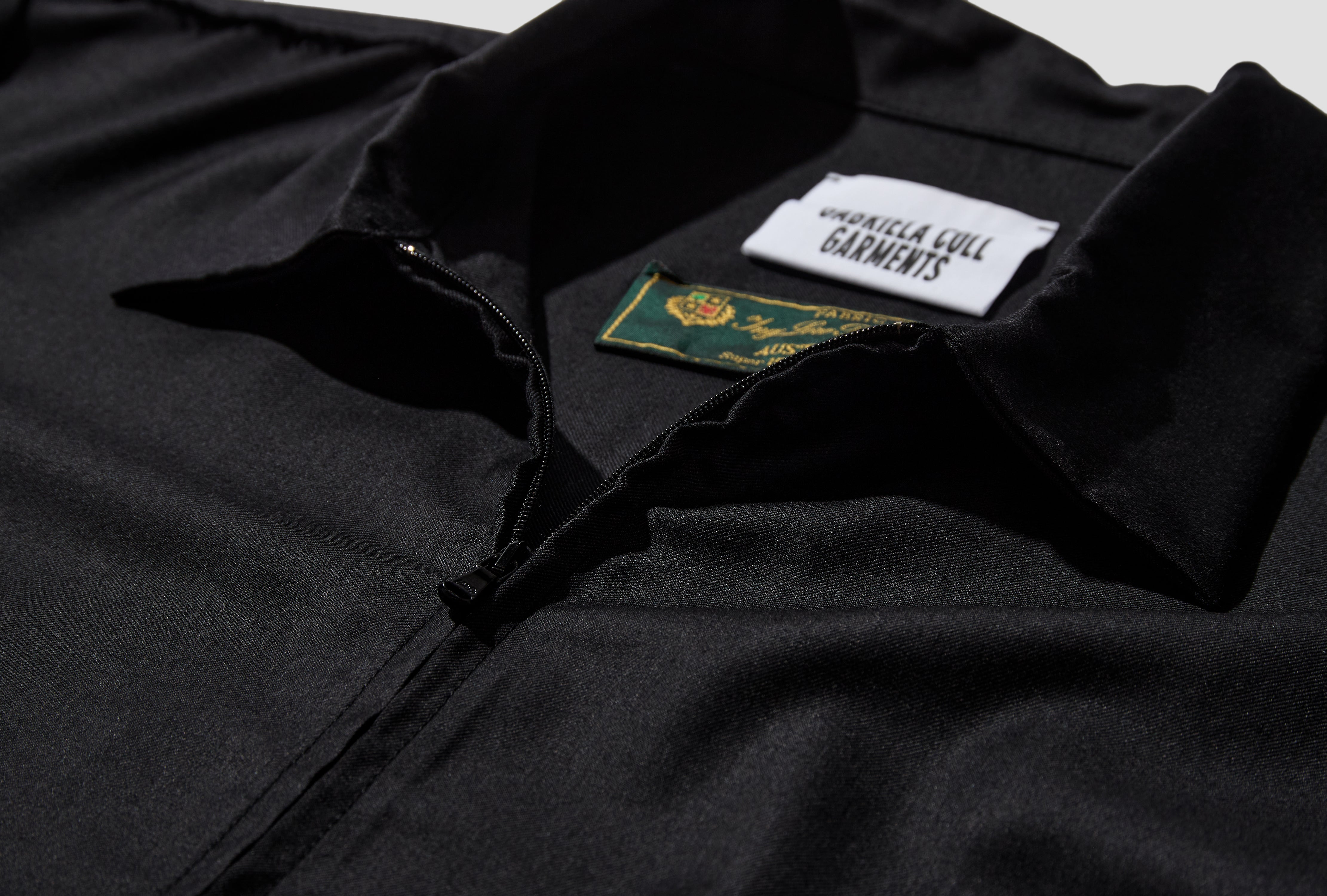 NO.273 FINE WOOL ZIPPER SHIRT S14-273 Black