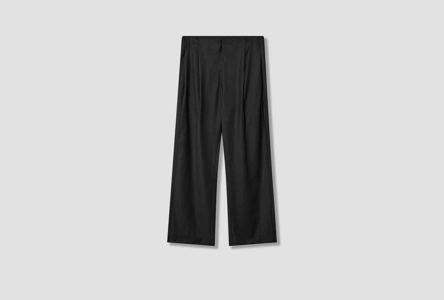 NO.343 FINE WOOL PLEATED TROUSERS S19-343 Black