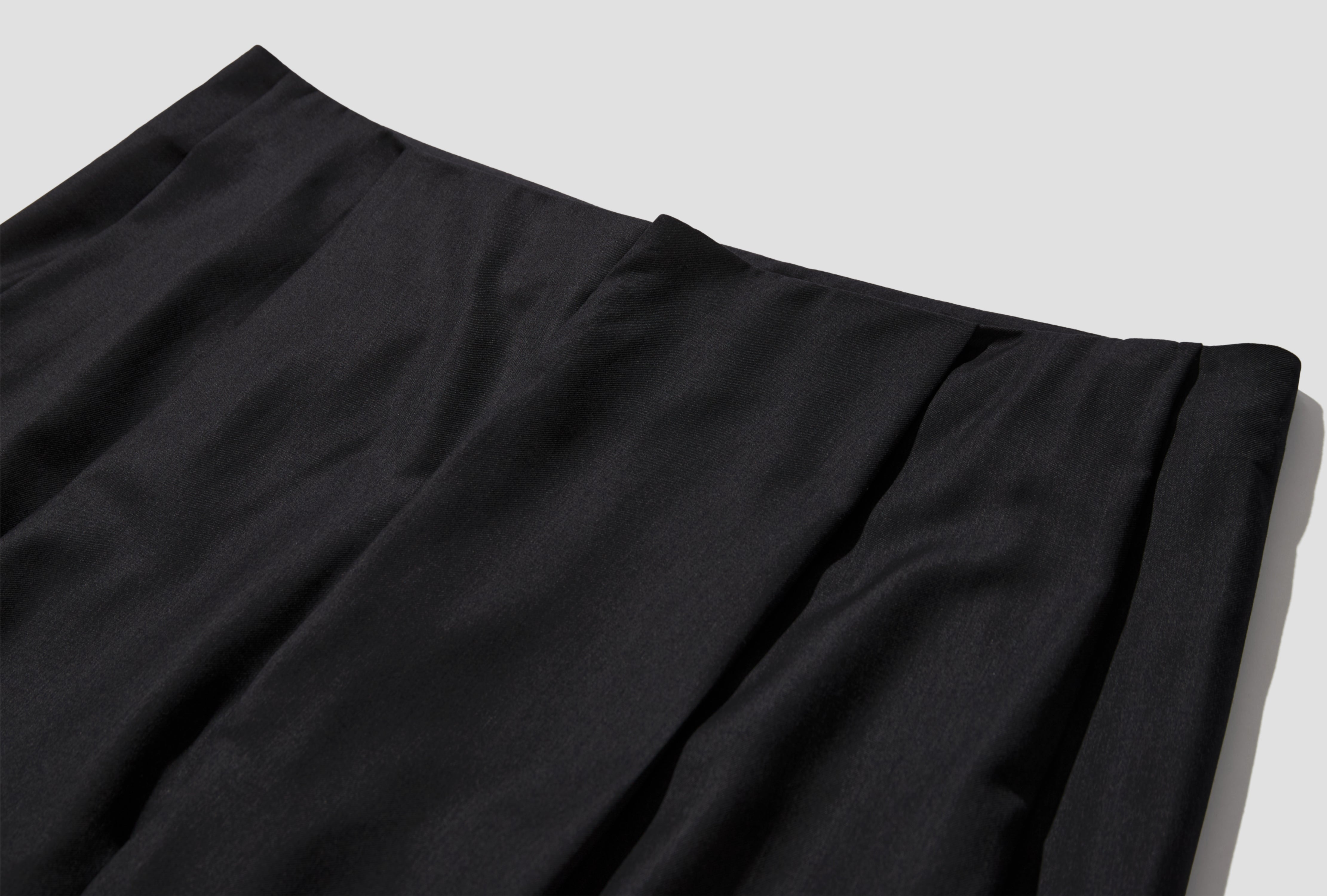 NO.343 FINE WOOL PLEATED TROUSERS S19-343 Black
