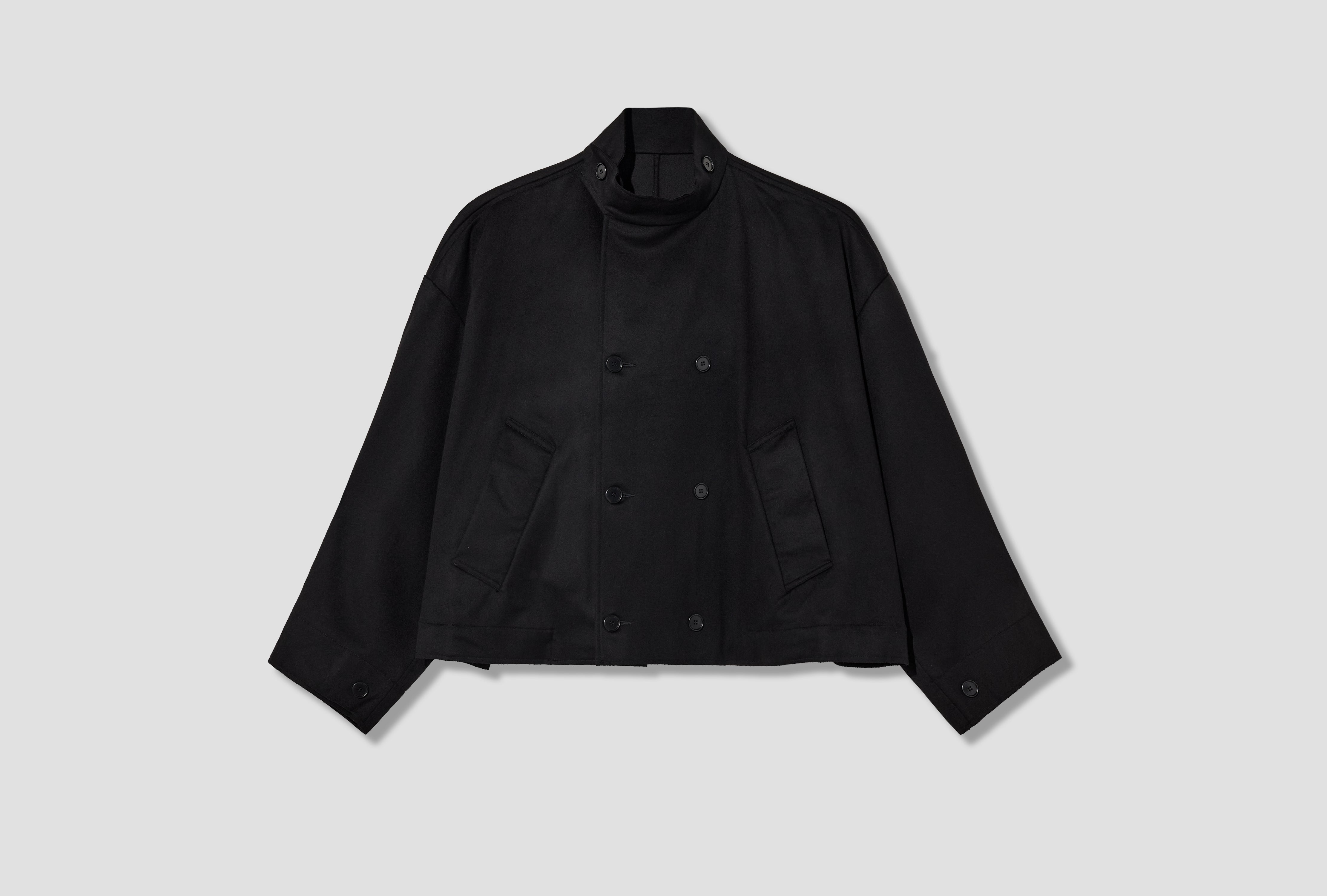 NO.286 HEAVY WOOL CROPPED OVERSIZED JACKET S15-286 Black