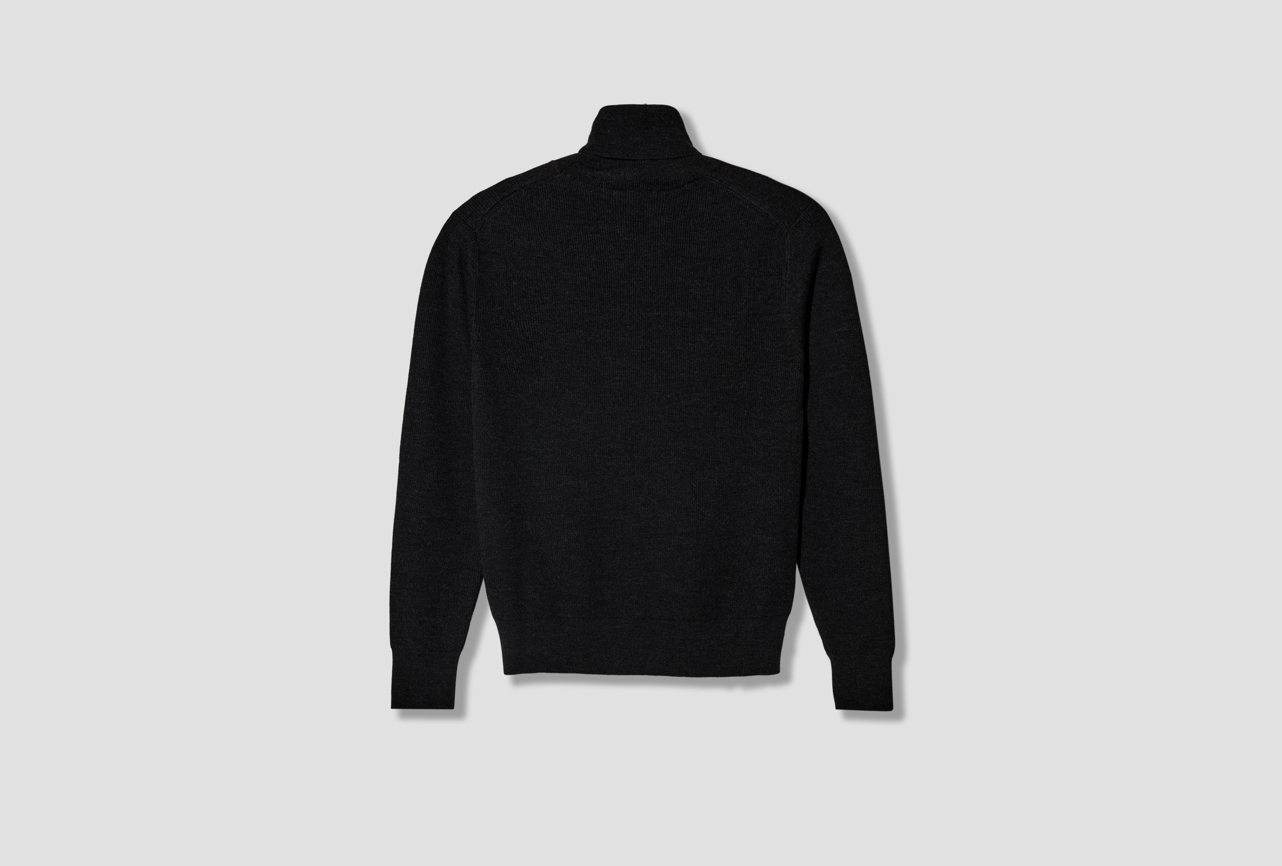 TURTLE NECK SWEATER - FINE MOULINÉ MERINO WOOL PO0048 LK1072 Black