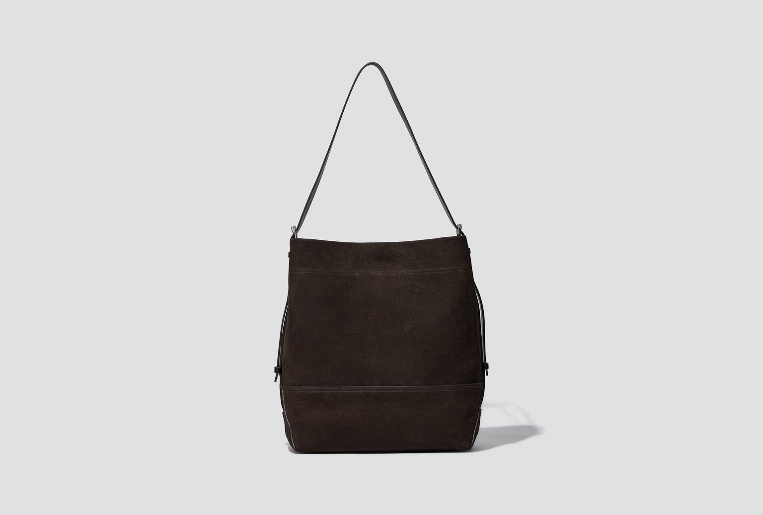 BELTED TOTE BAG - HEAVY ECO COTTON CANVAS BG0153 LL0189 Dark brown