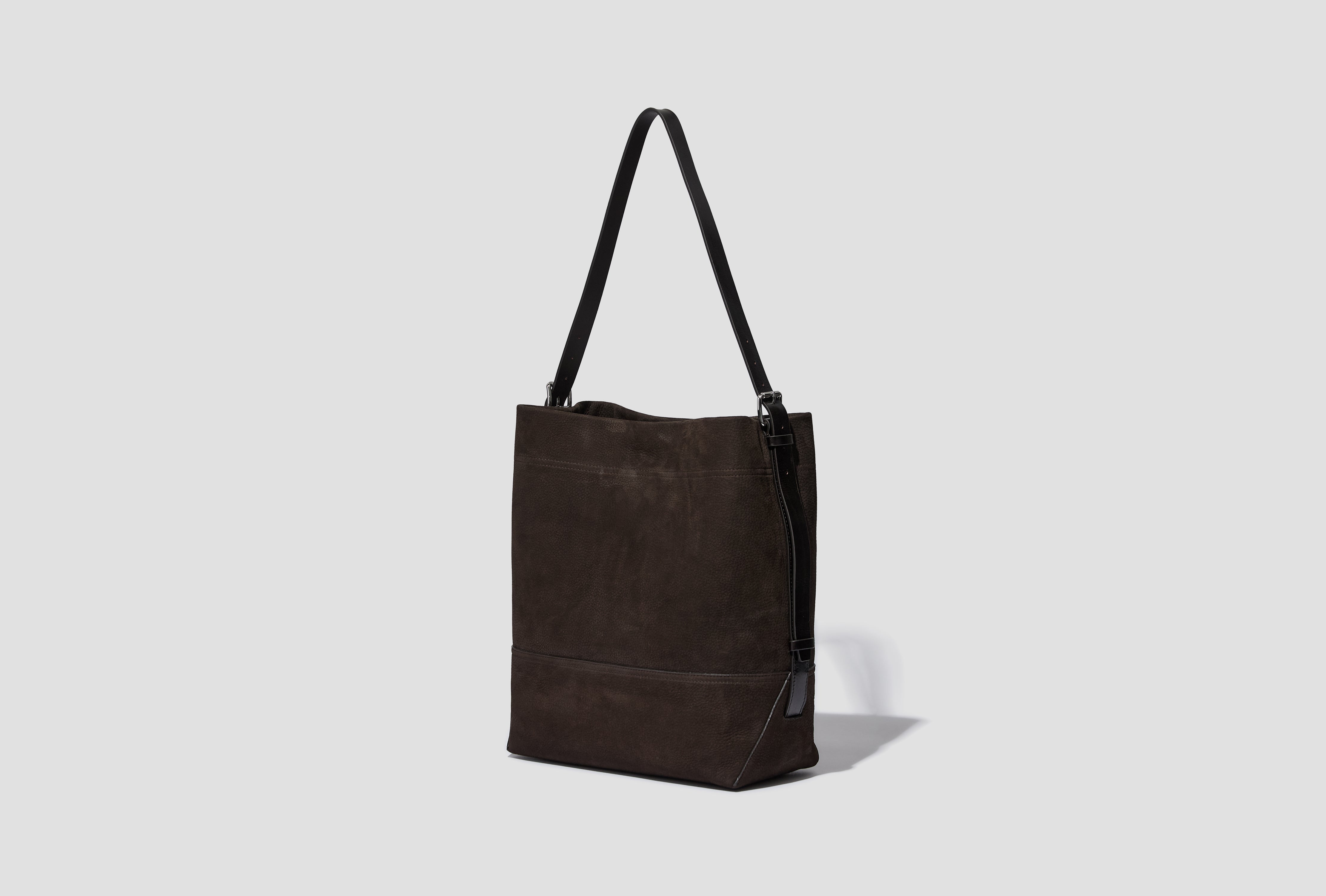 BELTED TOTE BAG - HEAVY ECO COTTON CANVAS BG0153 LL0189 Dark brown