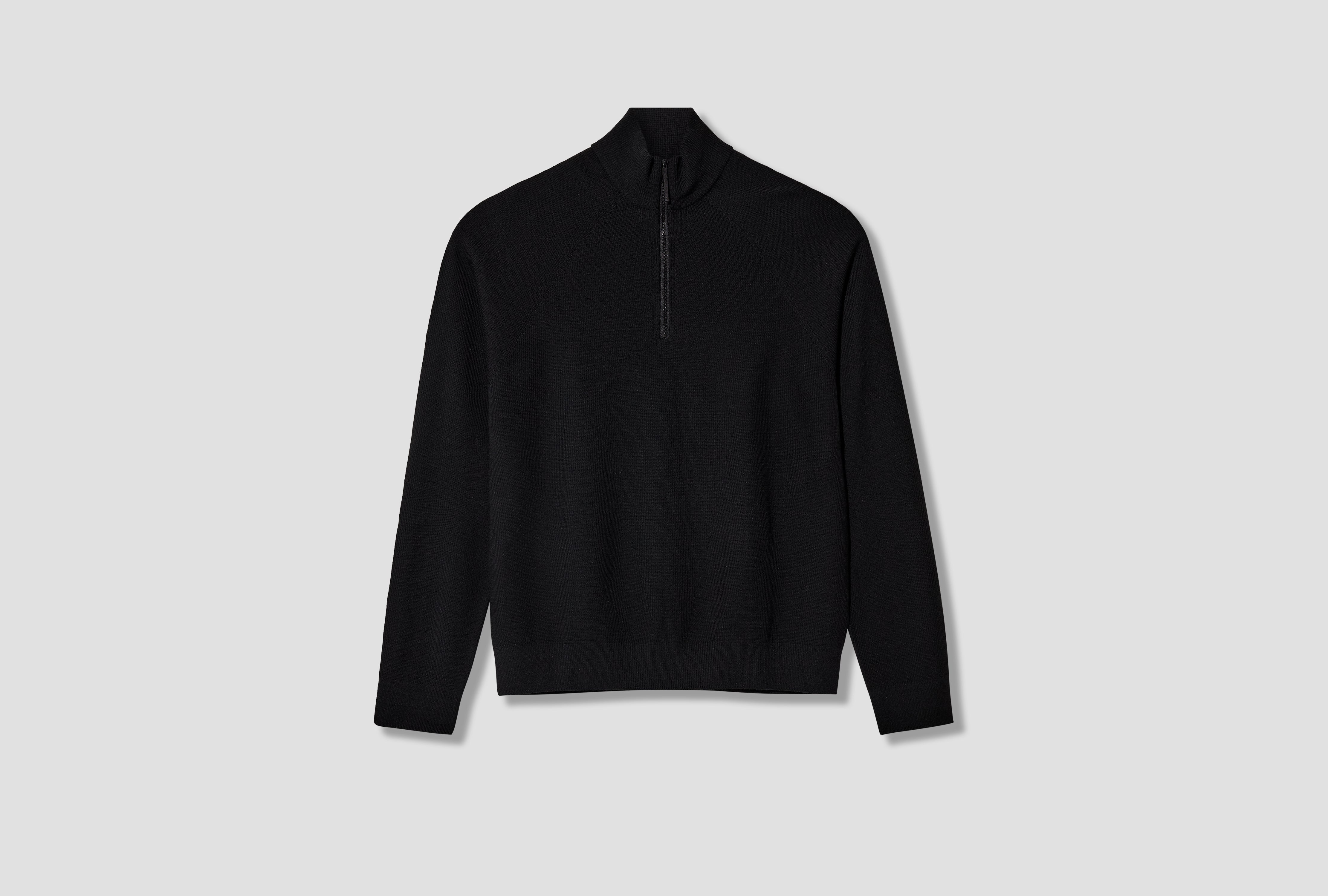 CONIC WOOL HALF ZIP NECK MEN'S X000010798 Black