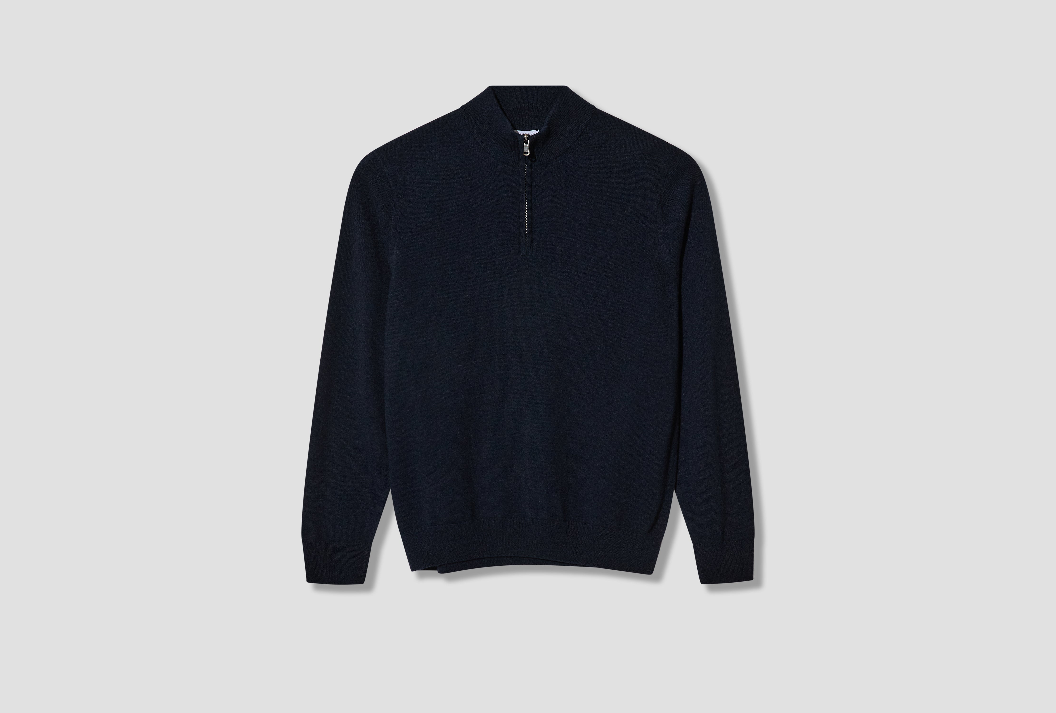 CASHMERE HALF ZIP JUMPER MJUM8299 Navy