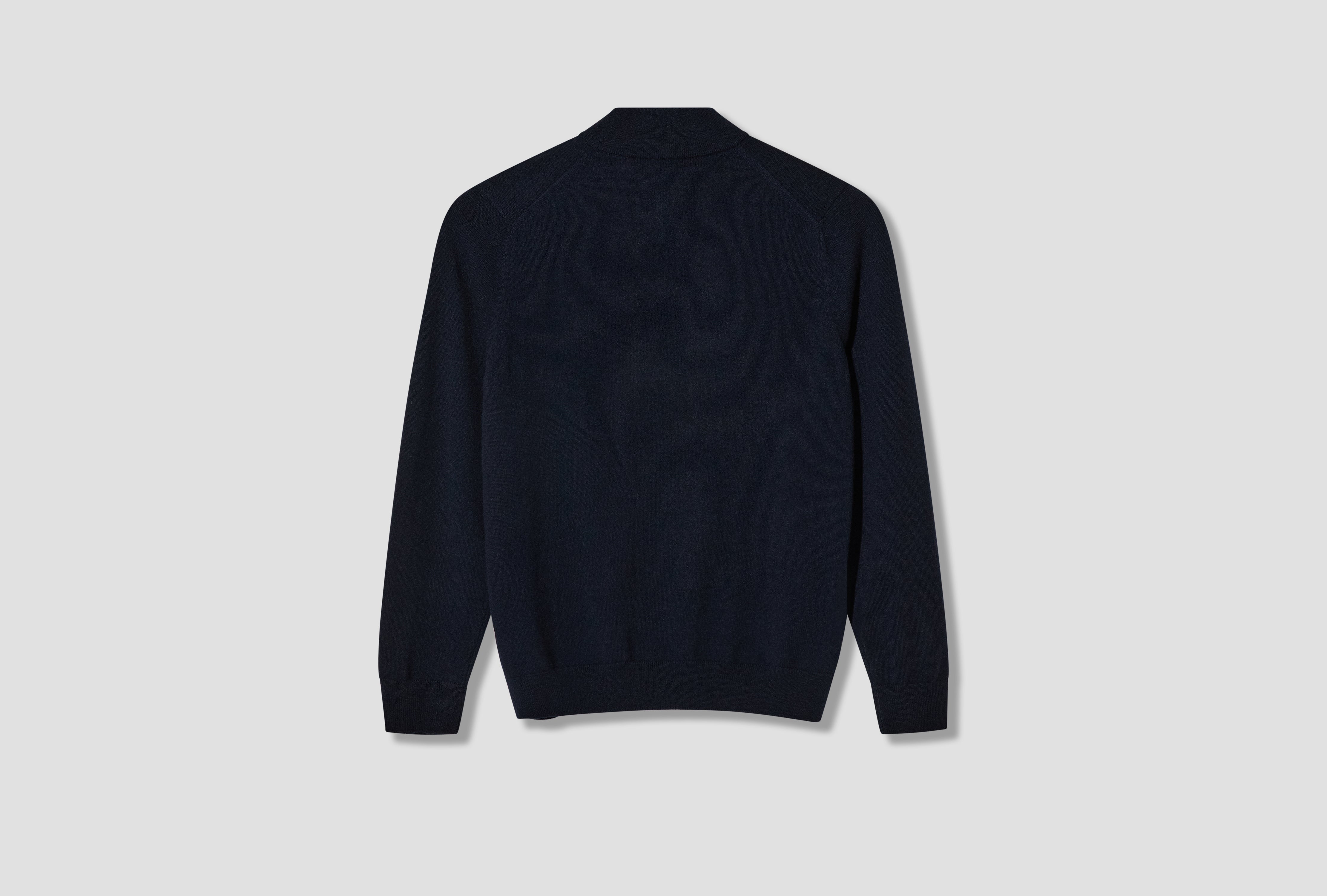 CASHMERE HALF ZIP JUMPER MJUM8299 Navy