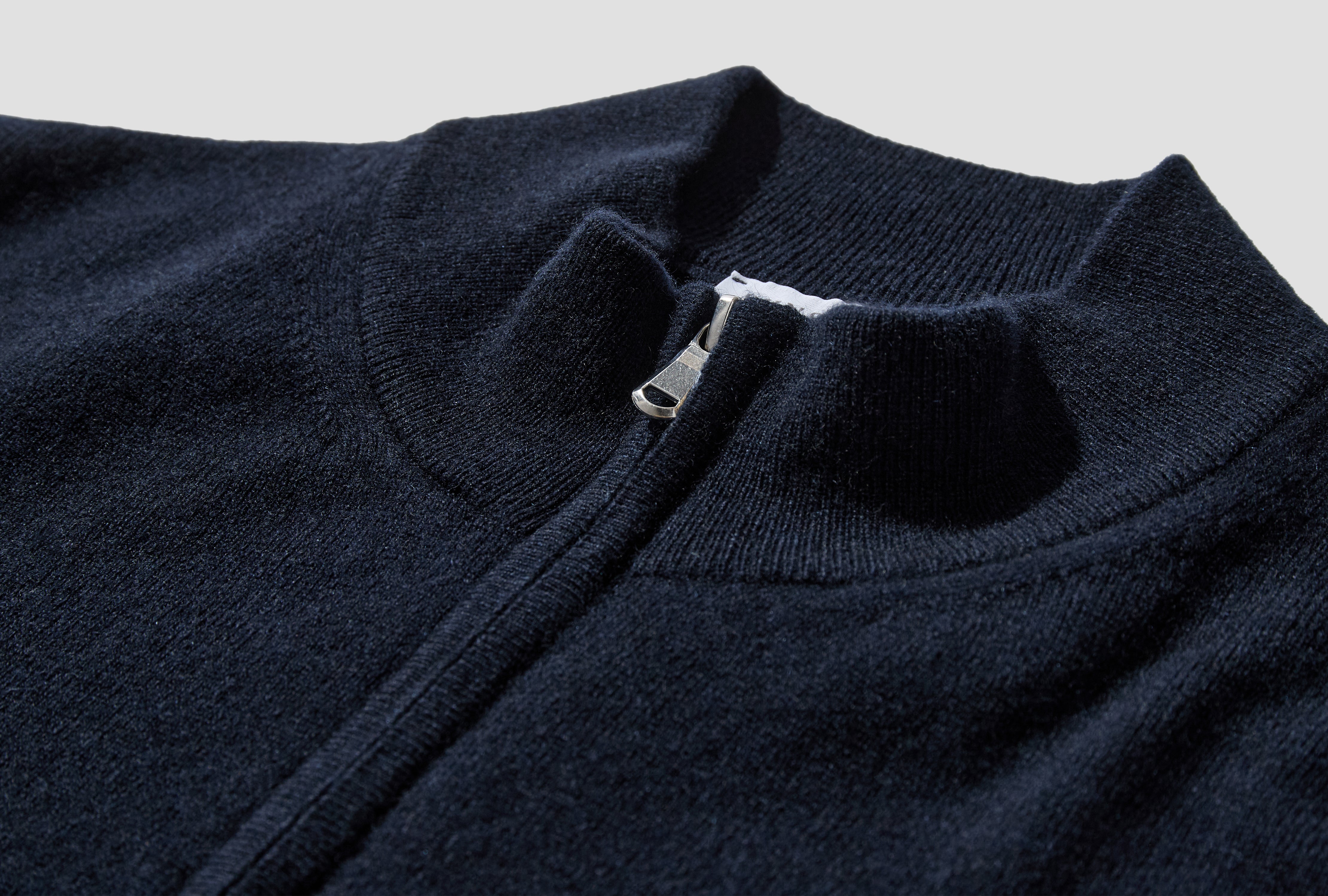 CASHMERE HALF ZIP JUMPER MJUM8299 Navy