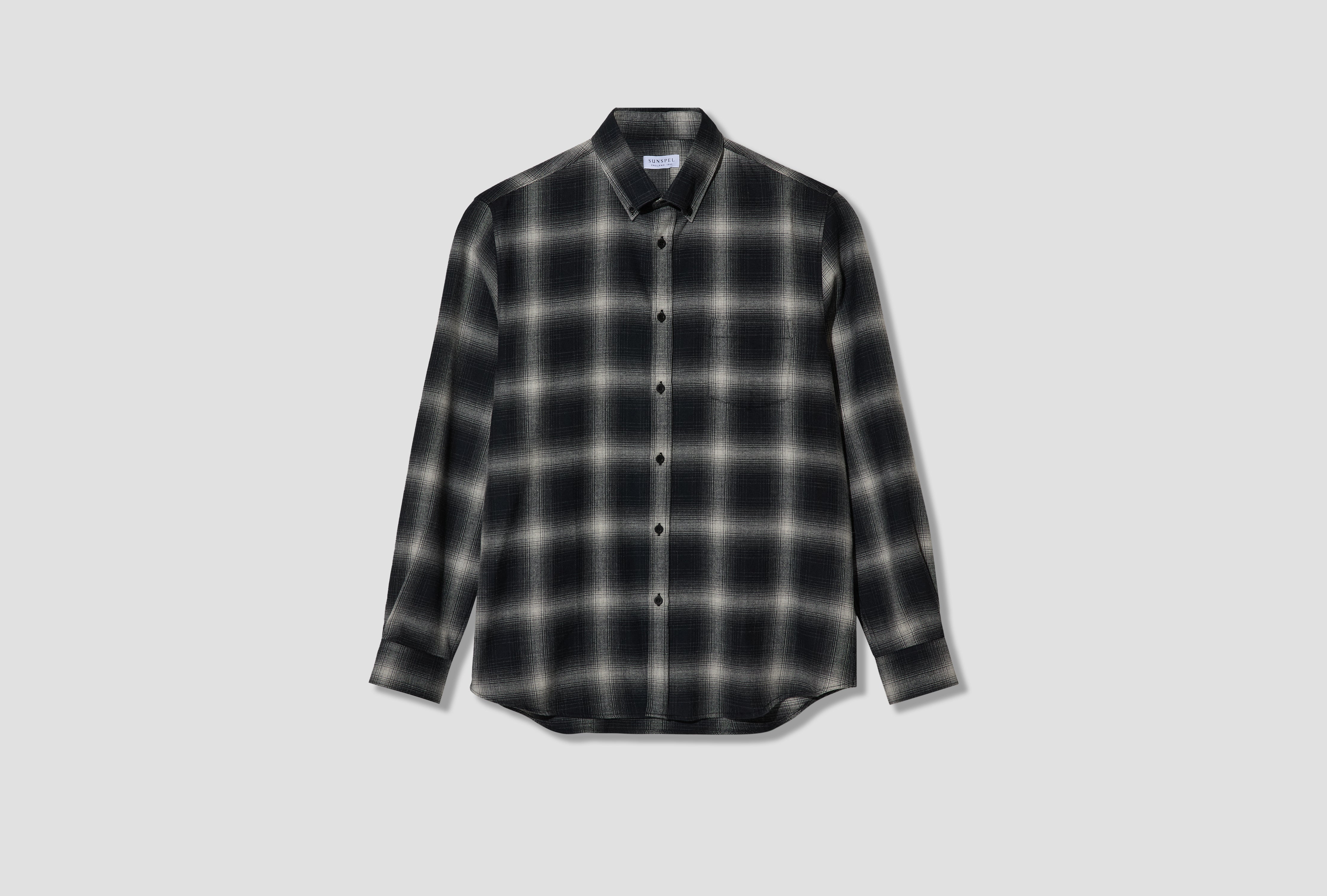 BUTTON DOWN FLANNEL SHIRT MSHT2131C Black