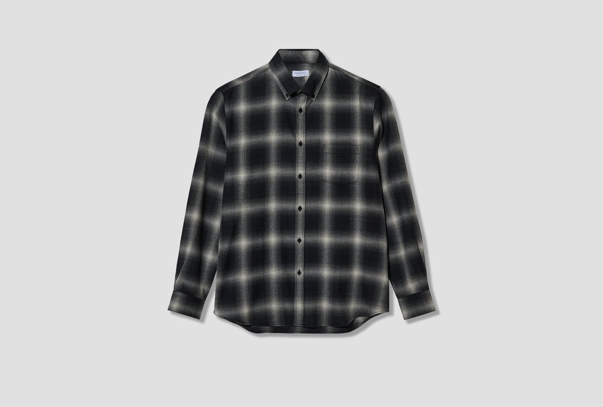 BUTTON DOWN FLANNEL SHIRT MSHT2131C Black