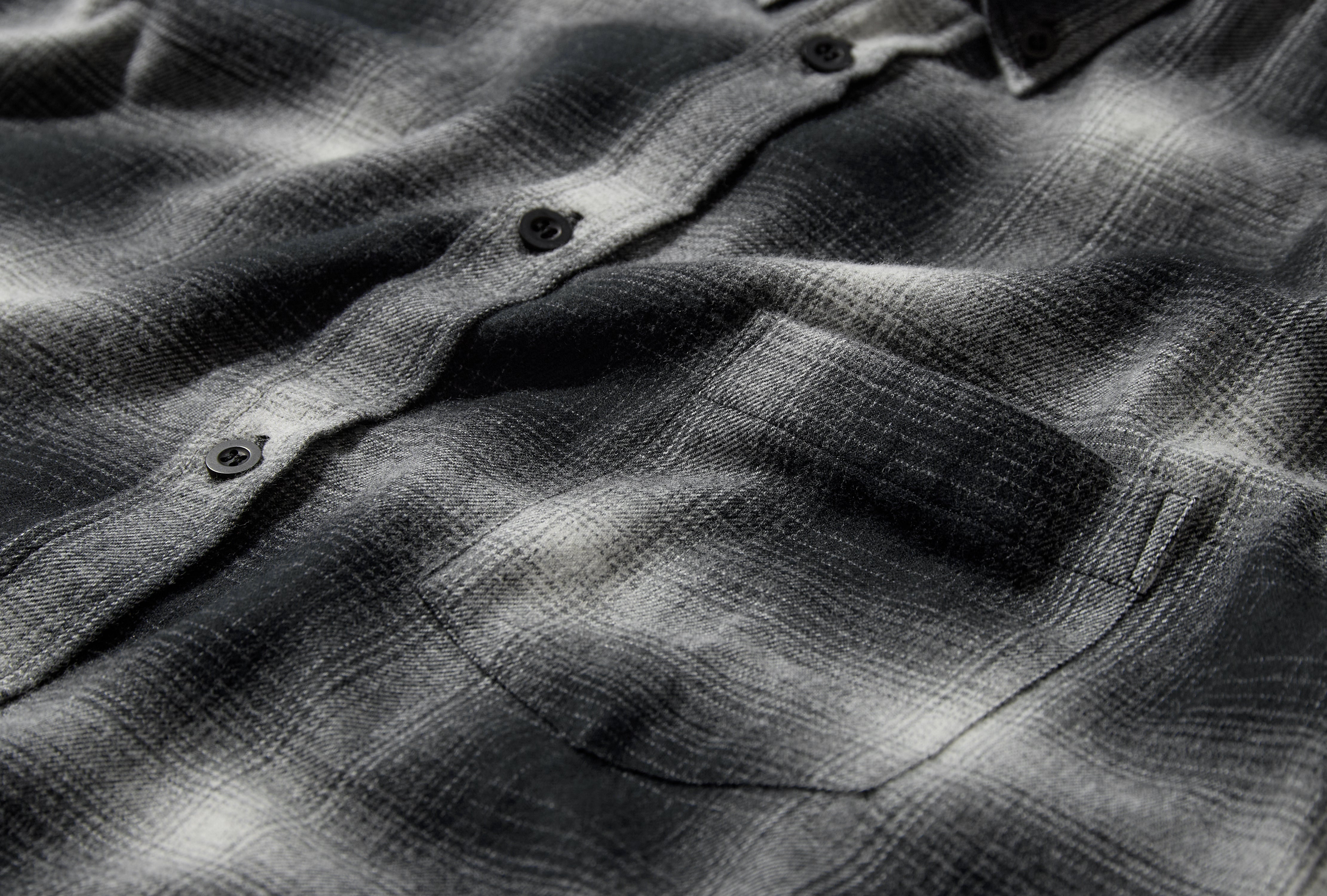 BUTTON DOWN FLANNEL SHIRT MSHT2131C Black