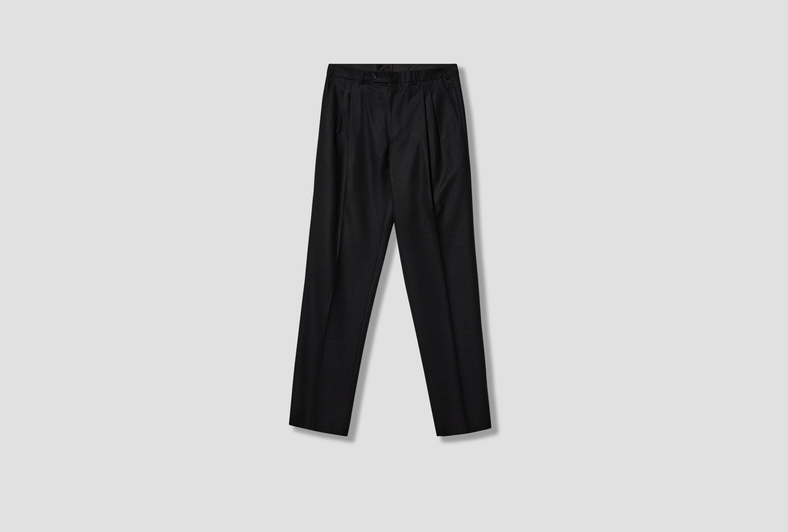 DOUBLE PLEAT FLANNEL TROUSERS CL102 Black