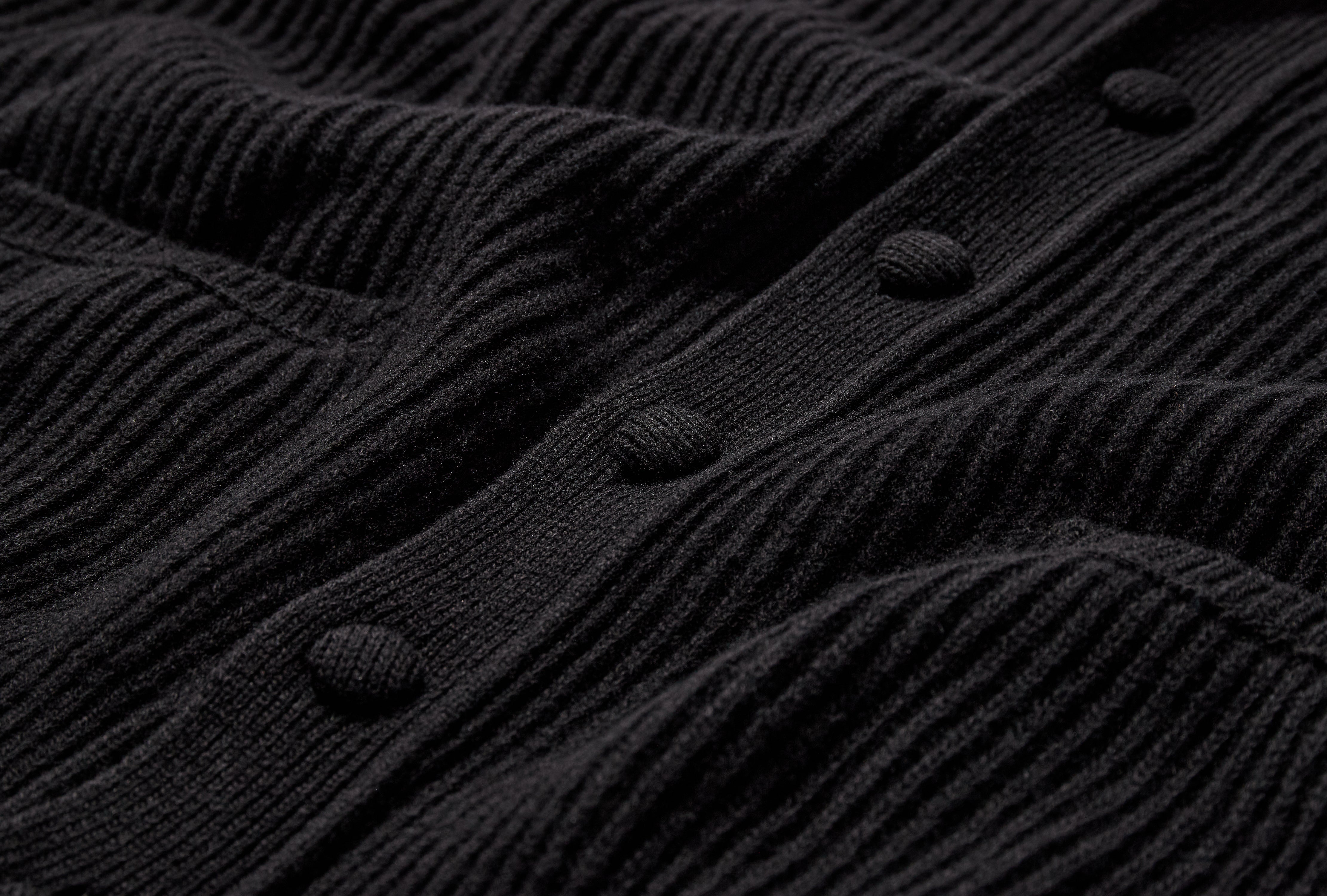 RIBBED CARDIGAN CL306 Black