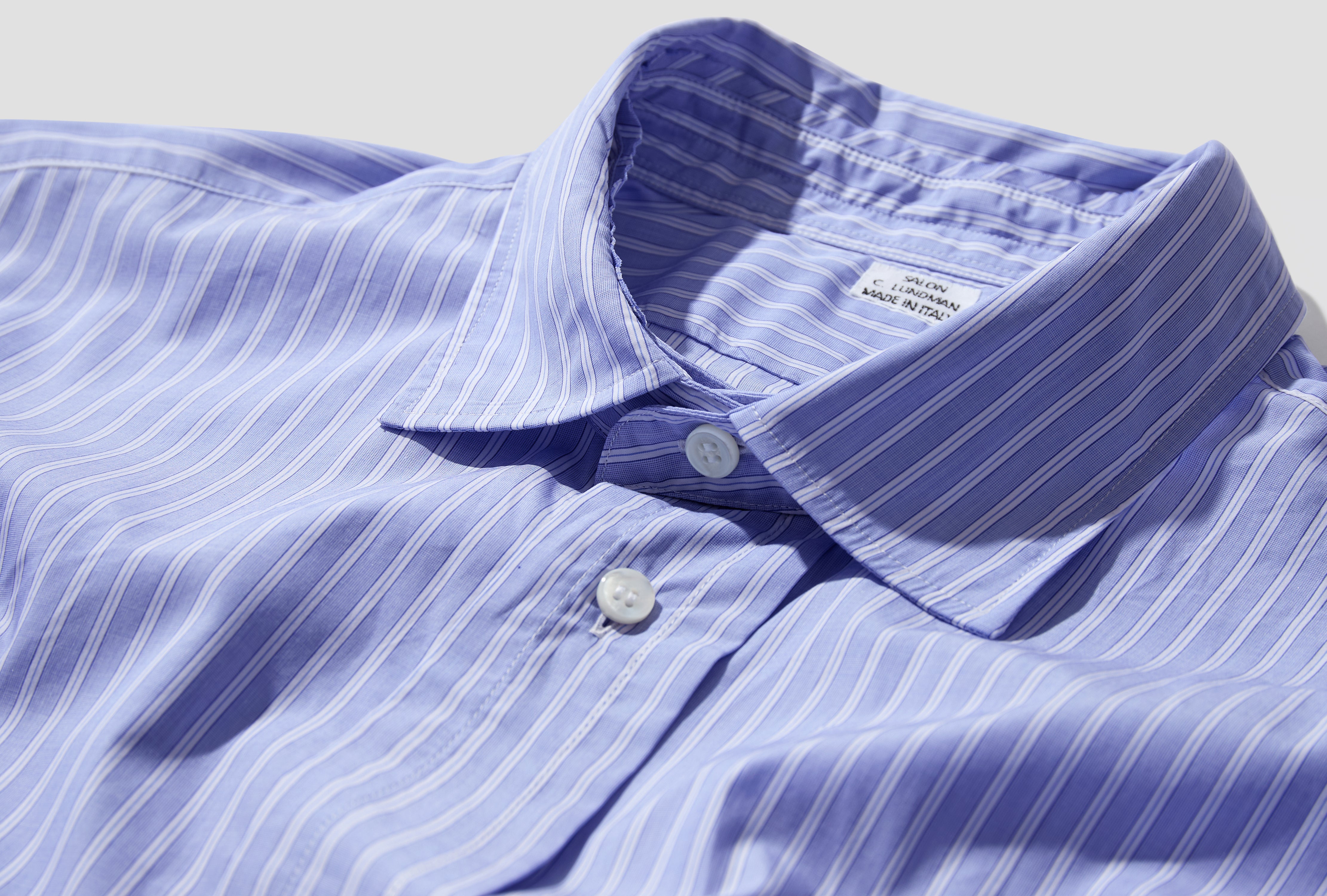 DOUBLE COLLAR SHIRT - CLEAR BLUE STRIPE CL504