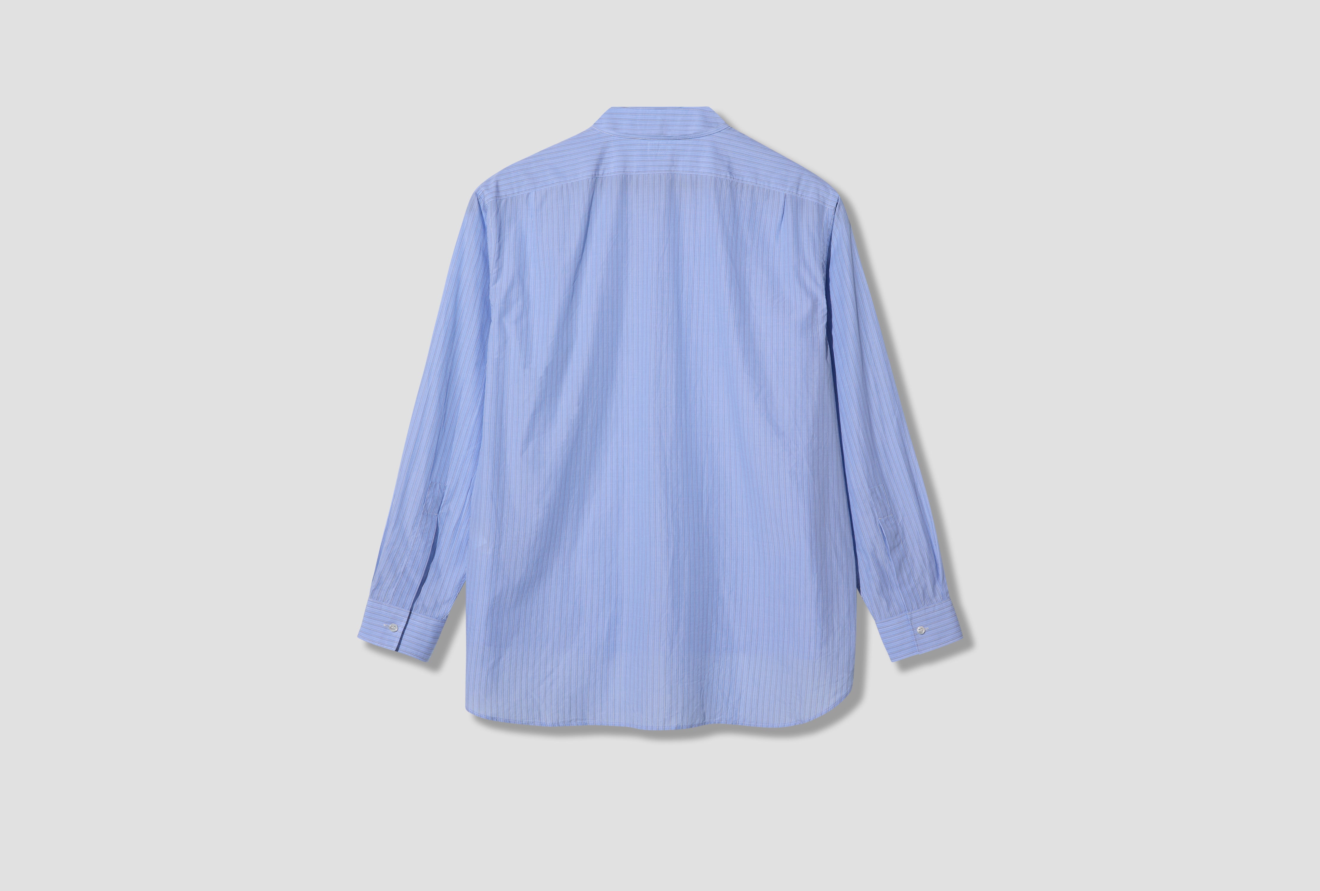 STAND COLLAR SHIRT - FINE BLUE STRIPE CL510