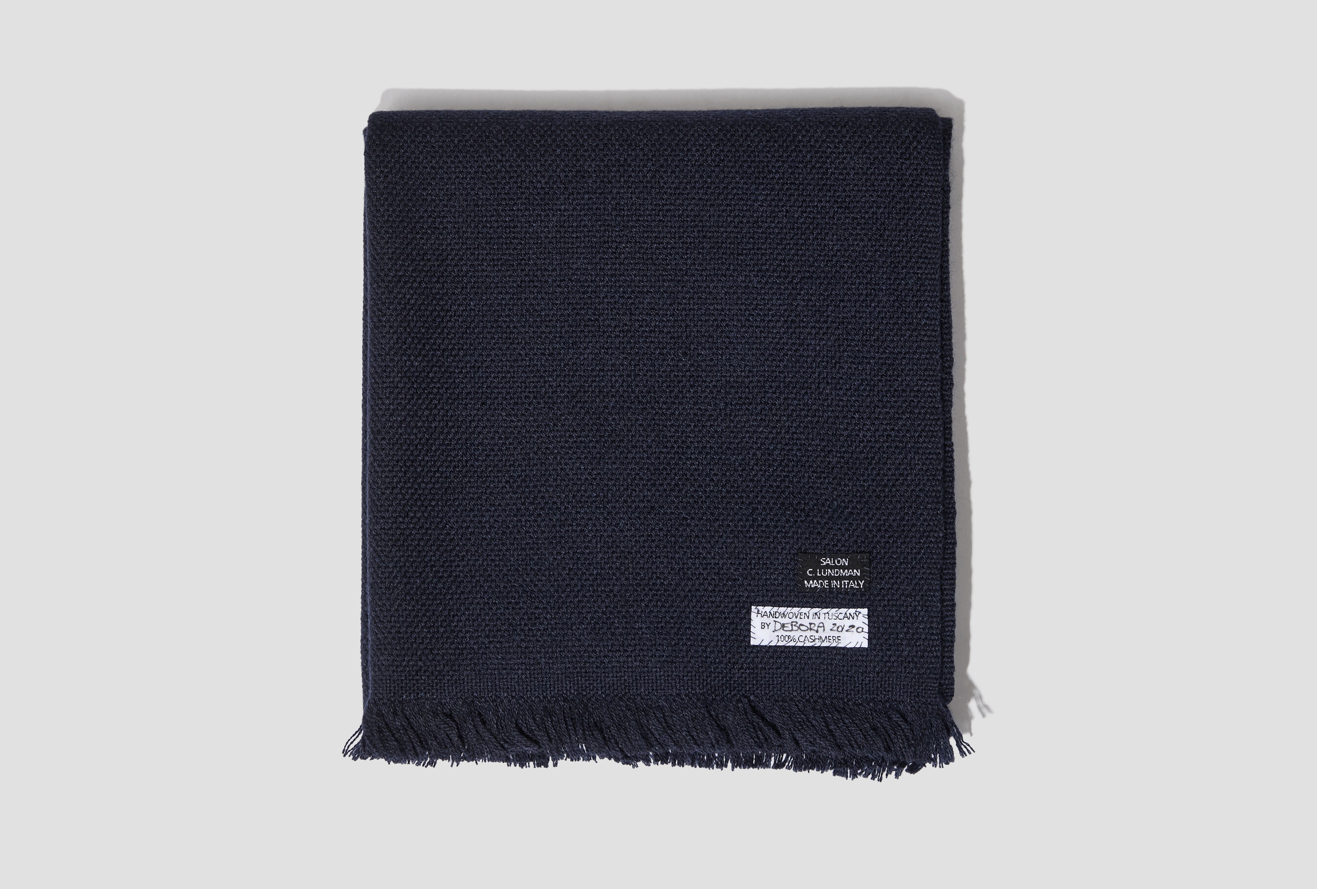 HANDWOVEN CASHMERE SCARF CL626 Navy