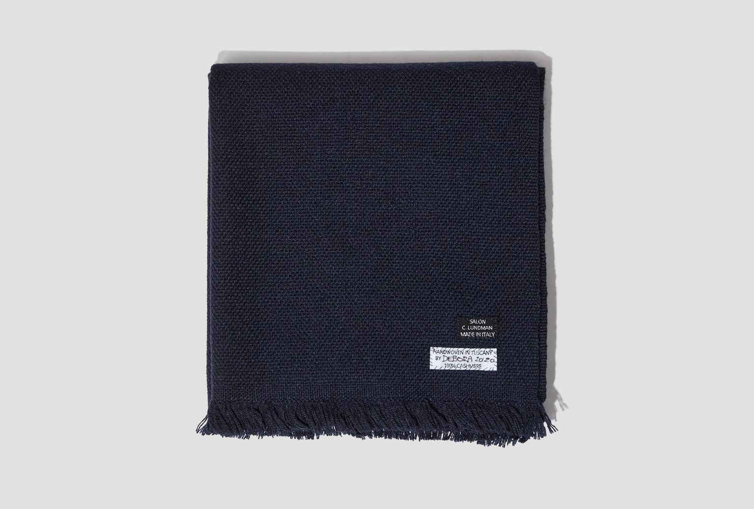HANDWOVEN CASHMERE SCARF CL626 Navy