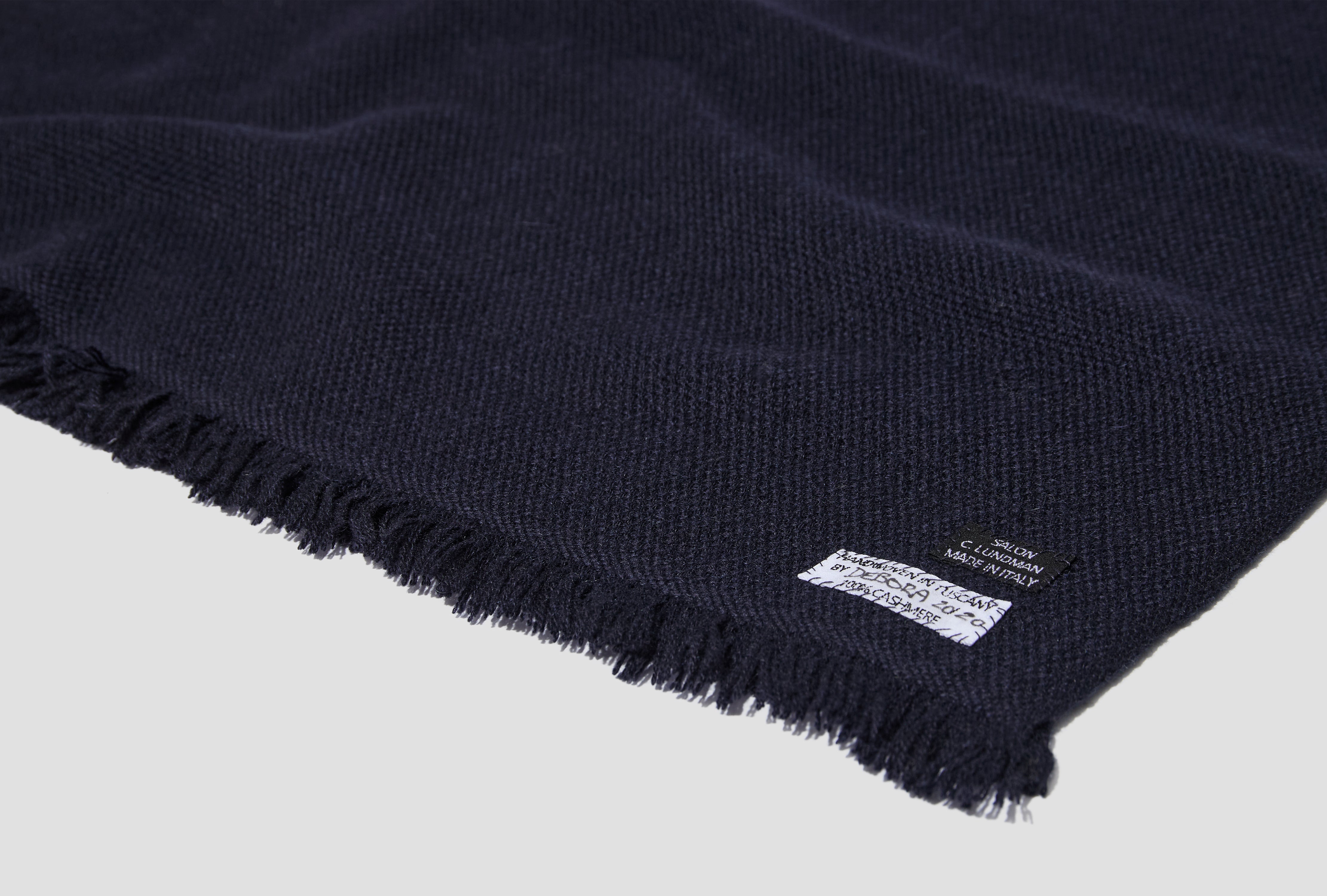 HANDWOVEN CASHMERE SCARF CL626 Navy