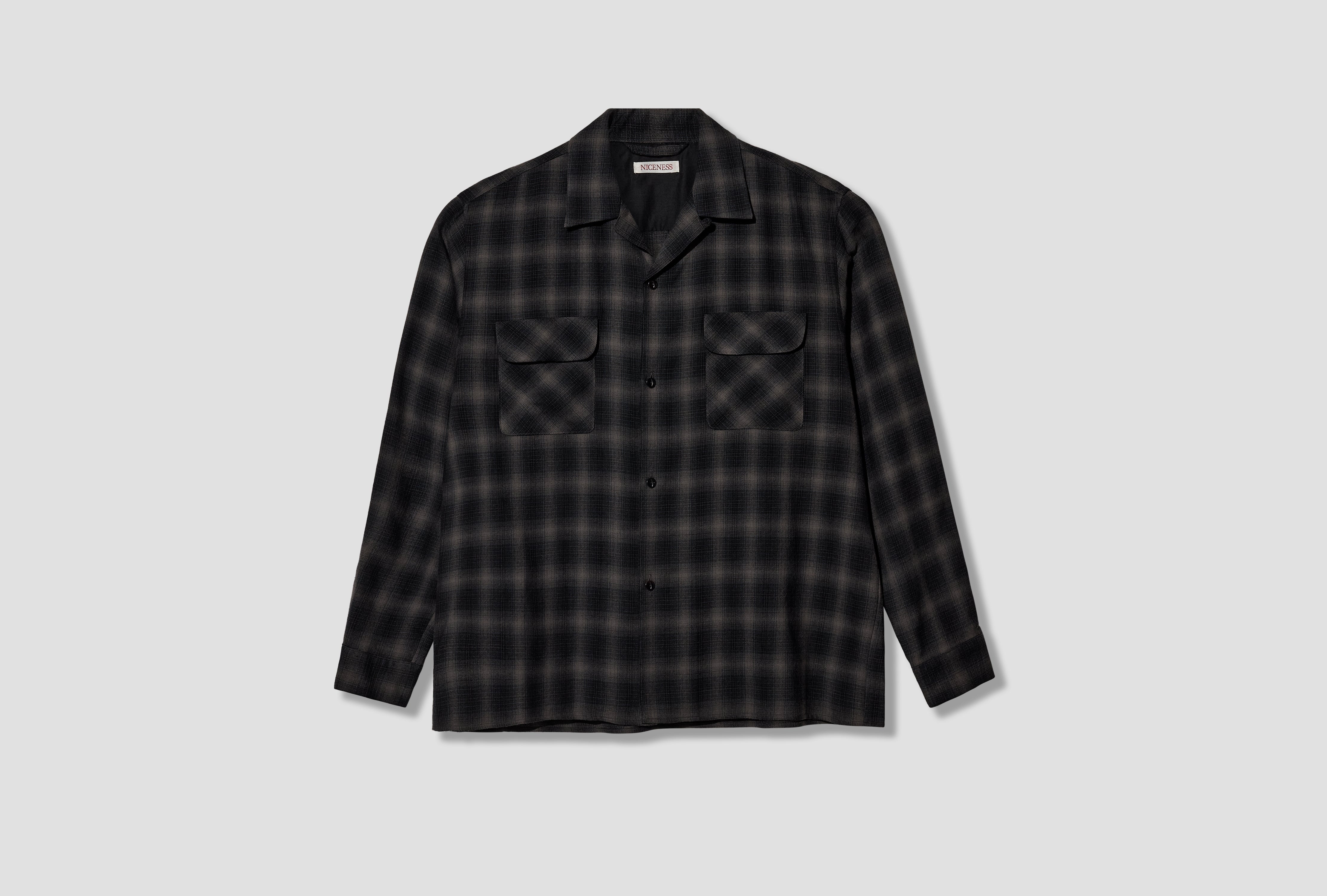 C.HUFFAM - S140'S OMBRE CHECK LODGE SHIRT NN-1303Y18 Charcoal