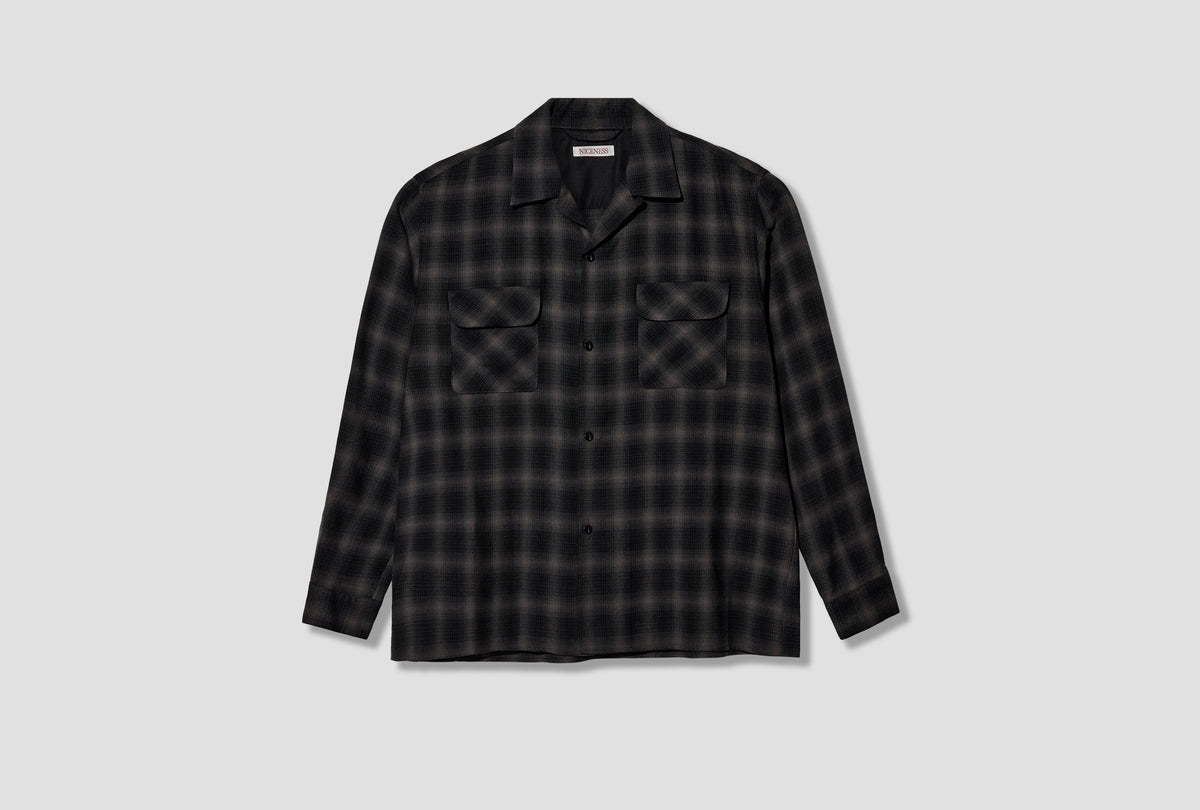 C.HUFFAM - S140'S OMBRE CHECK LODGE SHIRT NN-1303Y18 Charcoal