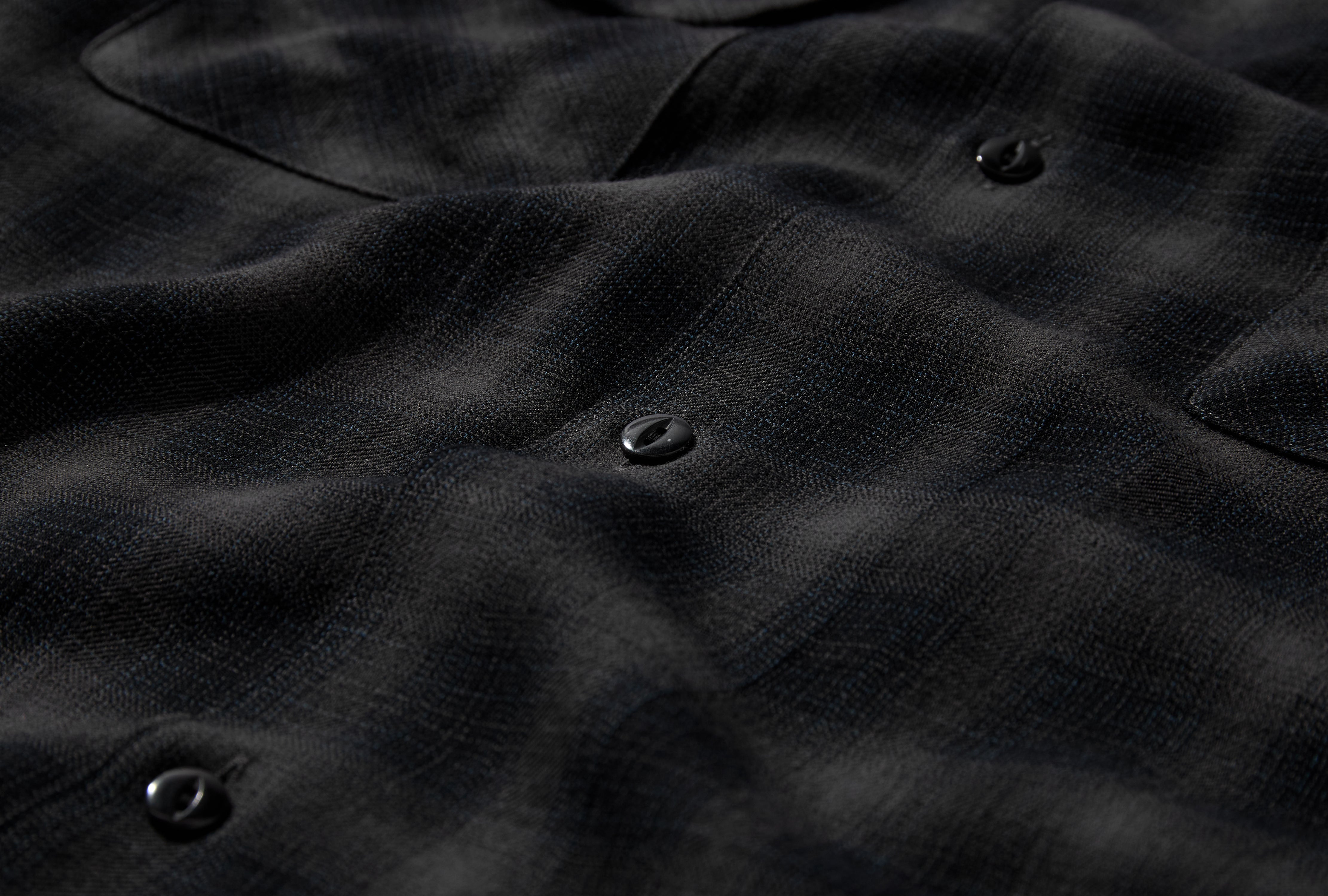 C.HUFFAM - S140'S OMBRE CHECK LODGE SHIRT NN-1303Y18 Charcoal