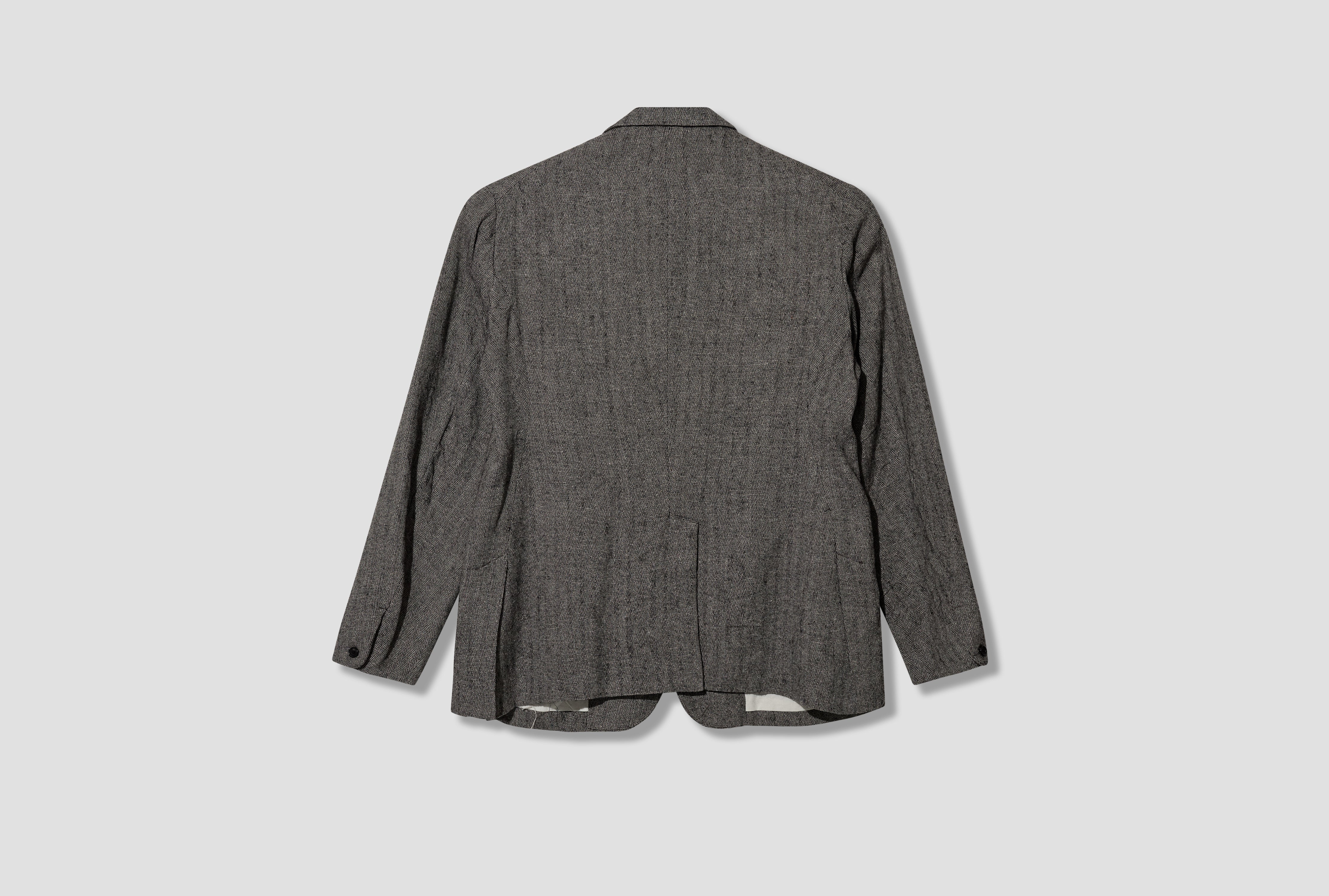 H.DEFOE - LINEN ALPACA SILK HERRINGBONE ROVER JACKET NN-1401B18 Grey