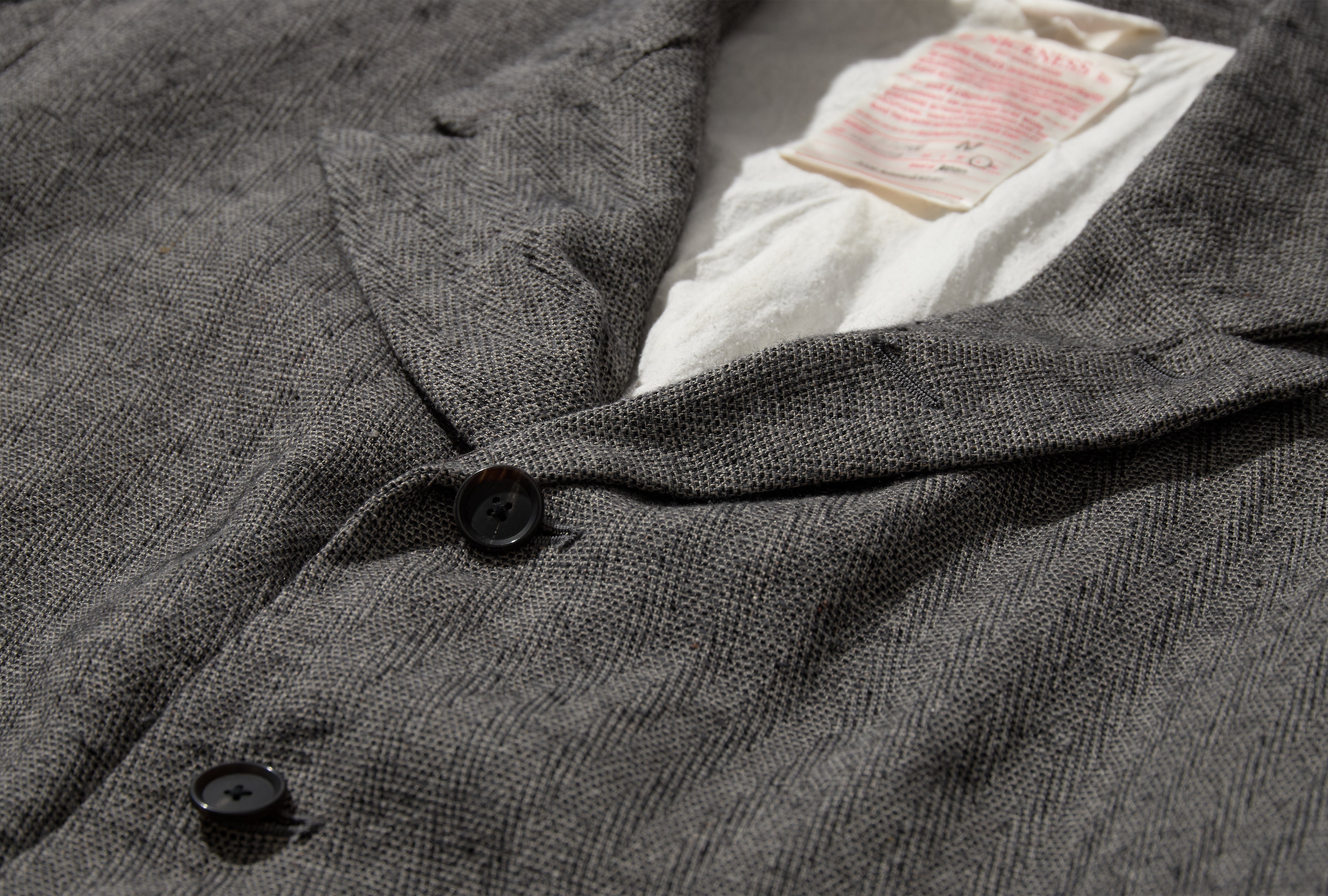 H.DEFOE - LINEN ALPACA SILK HERRINGBONE ROVER JACKET NN-1401B18 Grey