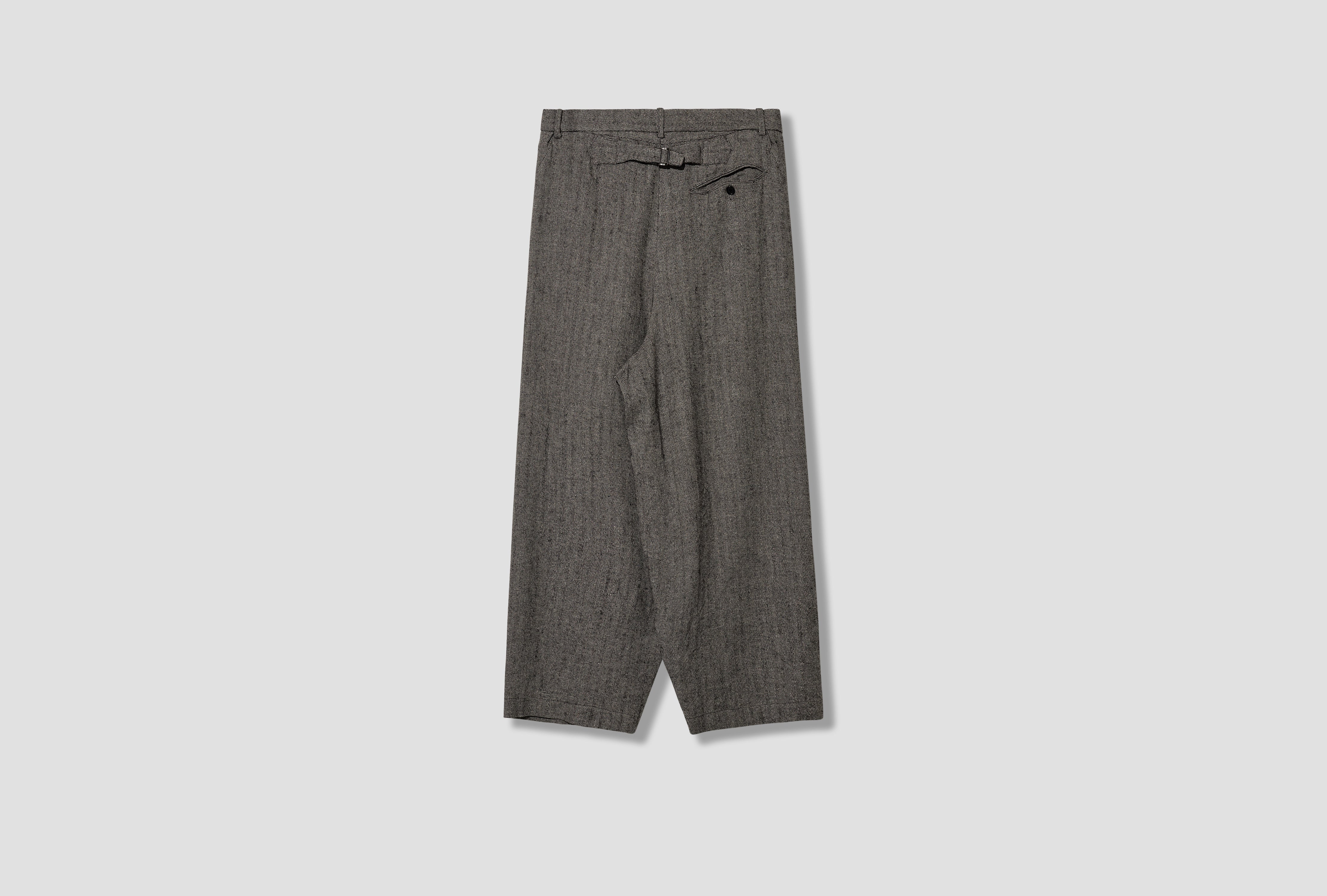 H.JOAN - LINEN ALPACA SILK HERRINGBONE ROVER TROUSERS NN-1403T18 Grey