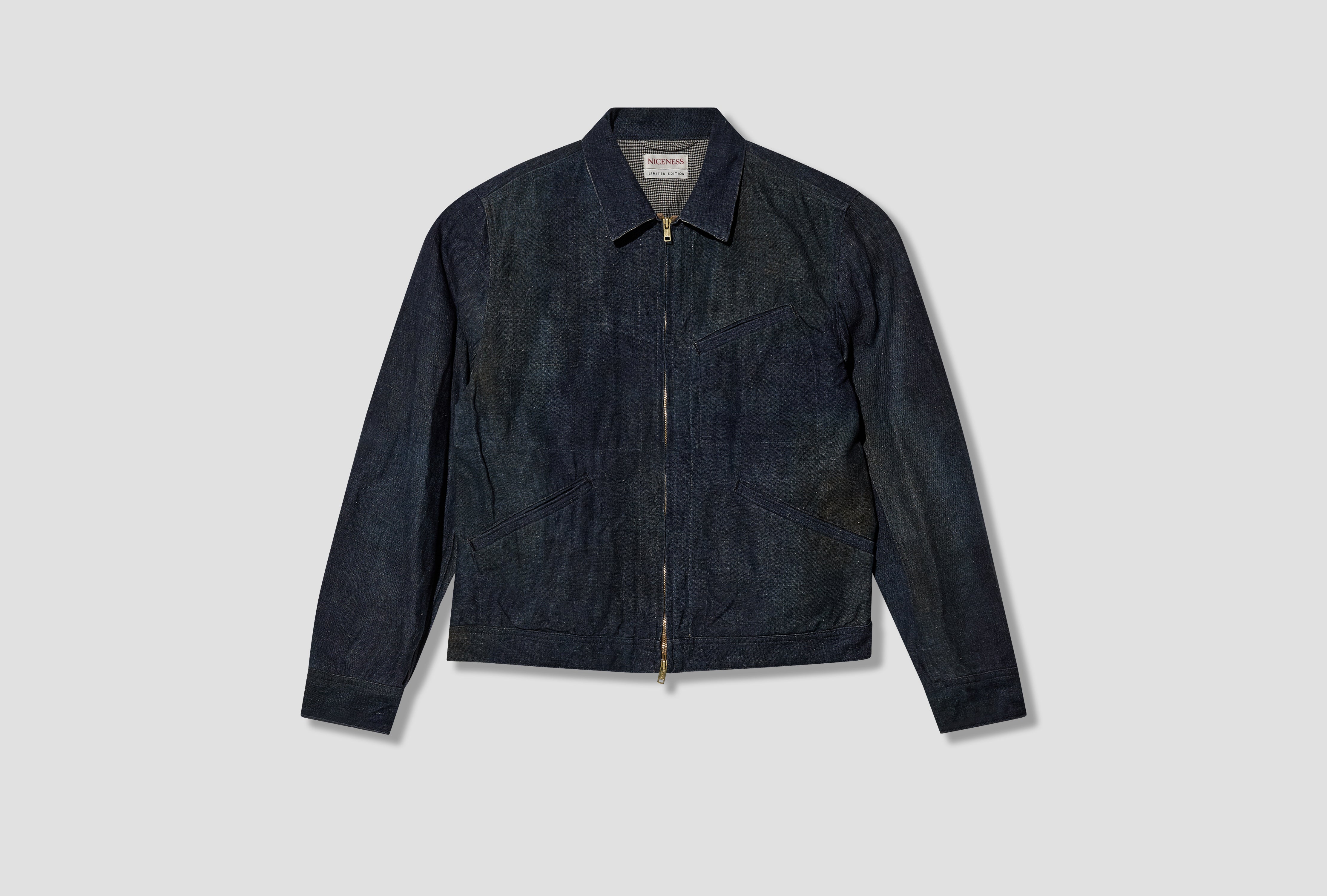 N.JETT - PRINTED CANVAS SHORT BLOUSON NN-0301B18 Blue