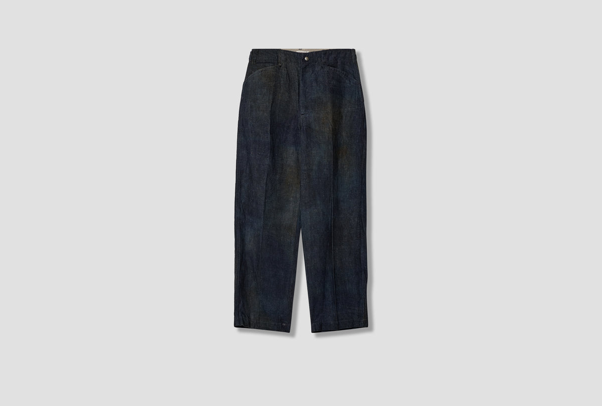 N.MORLEY - PRINTED CANVAS FRISCO TROUSERS NN-0302T18 Blue